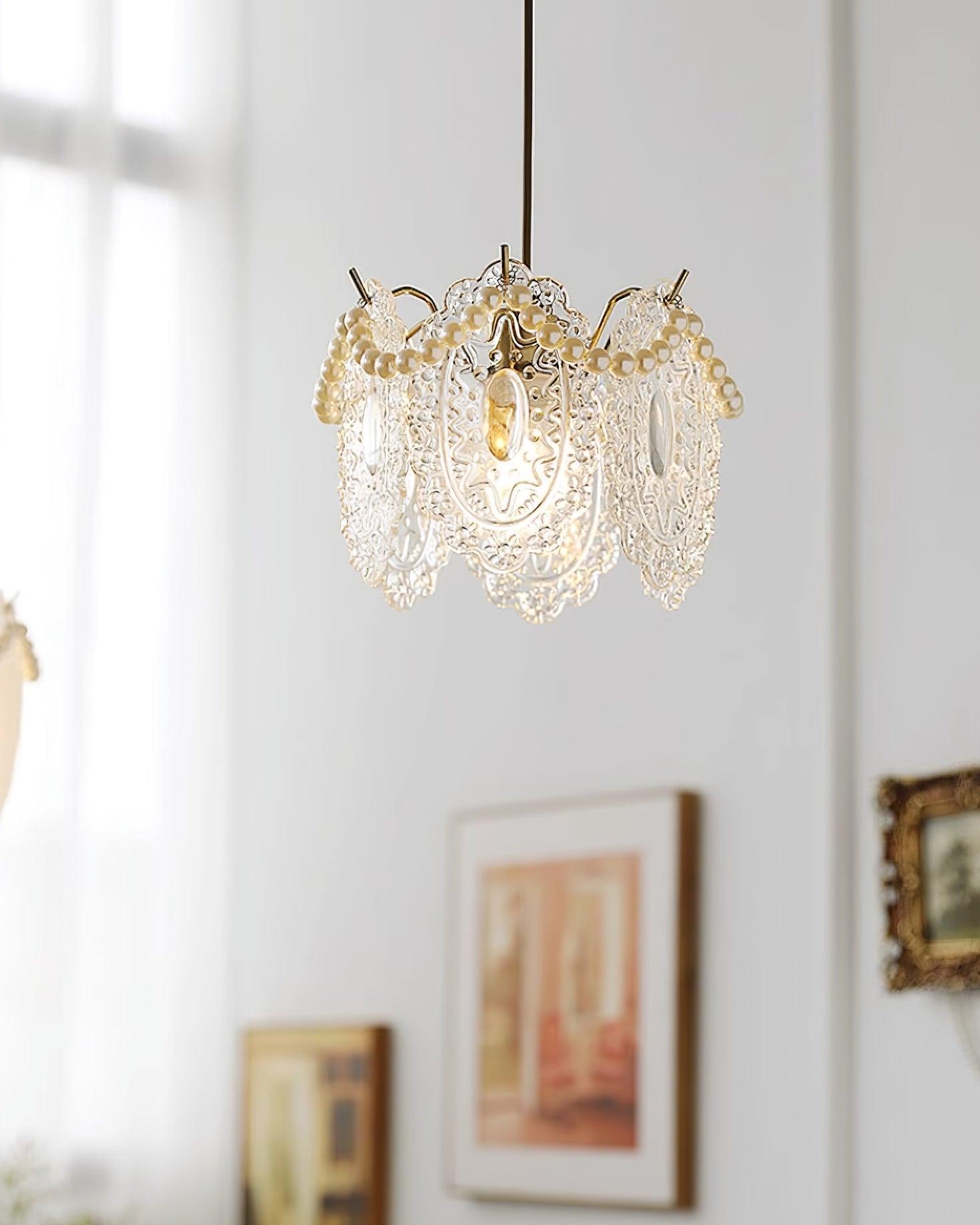 Elysia Lampe Suspension Abat-jour en Verre