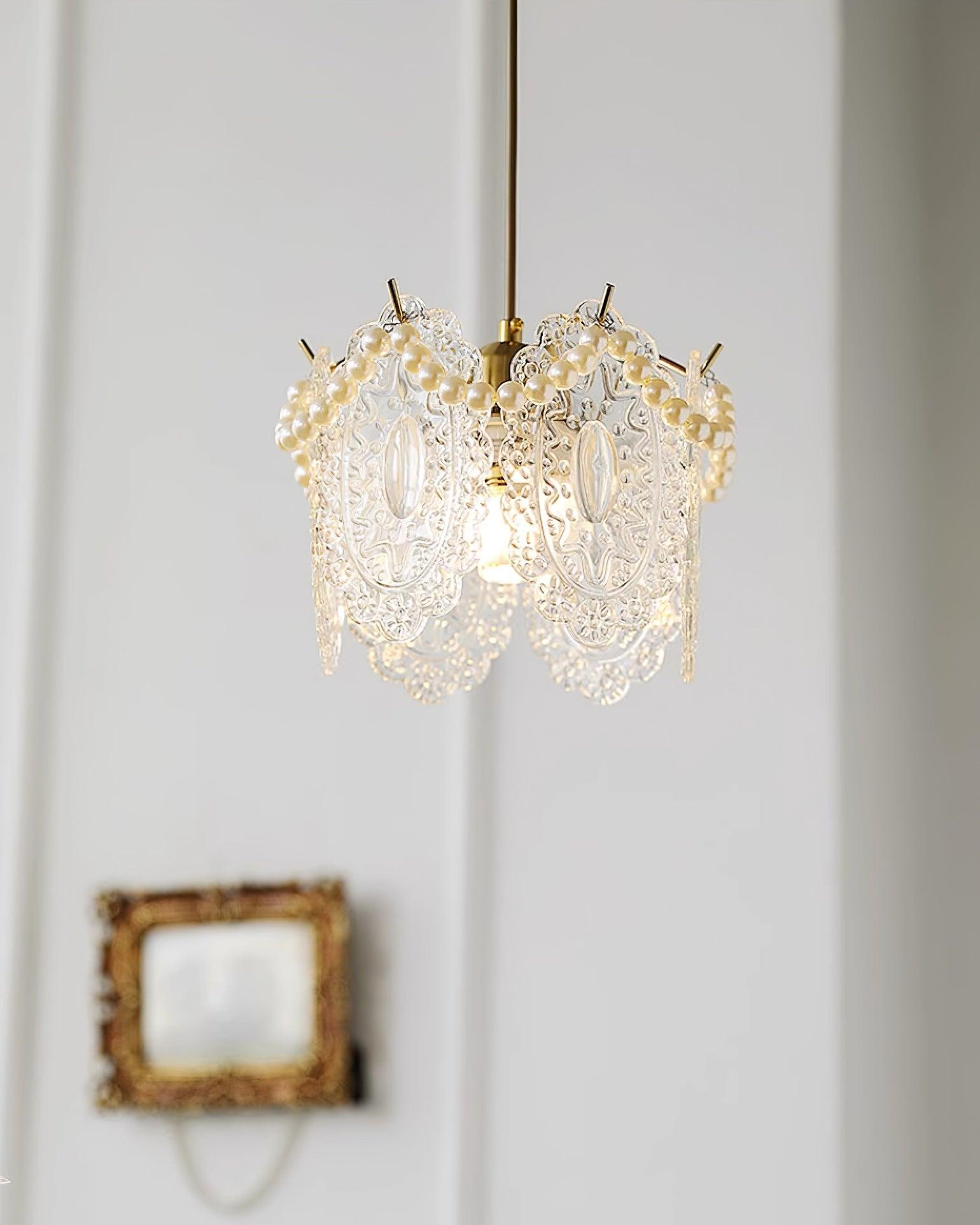 Elysia Lampe Suspension Abat-jour en Verre