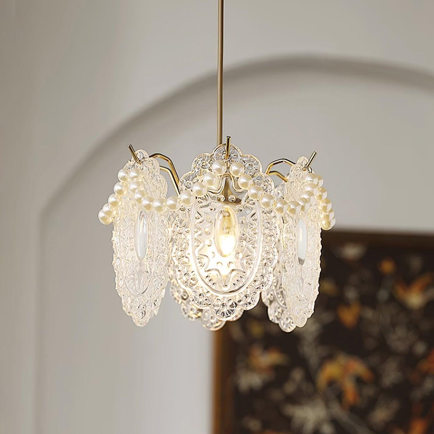 Elysia Lampe Suspension Abat-jour en Verre