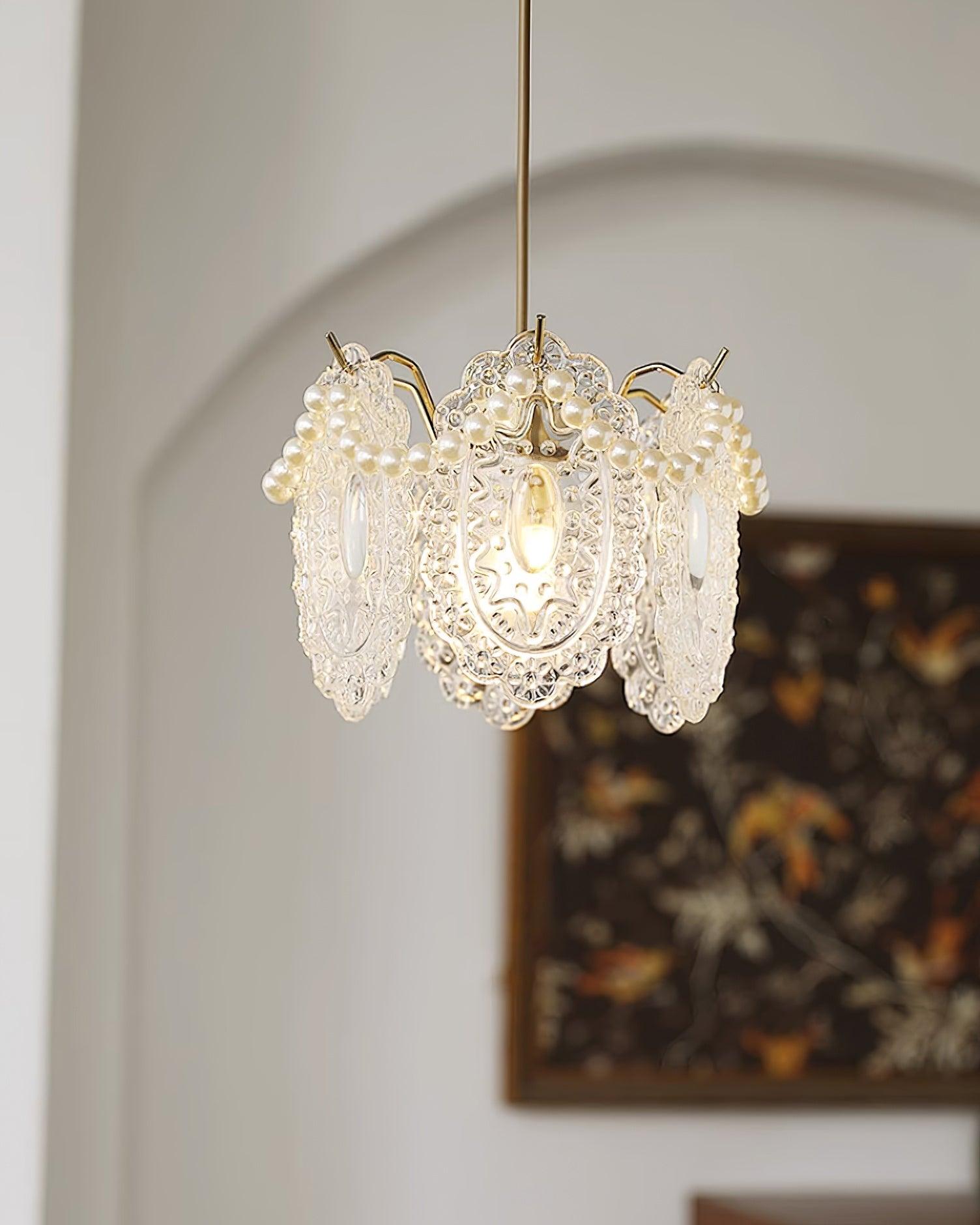 Elysia Lampe Suspension Abat-jour en Verre