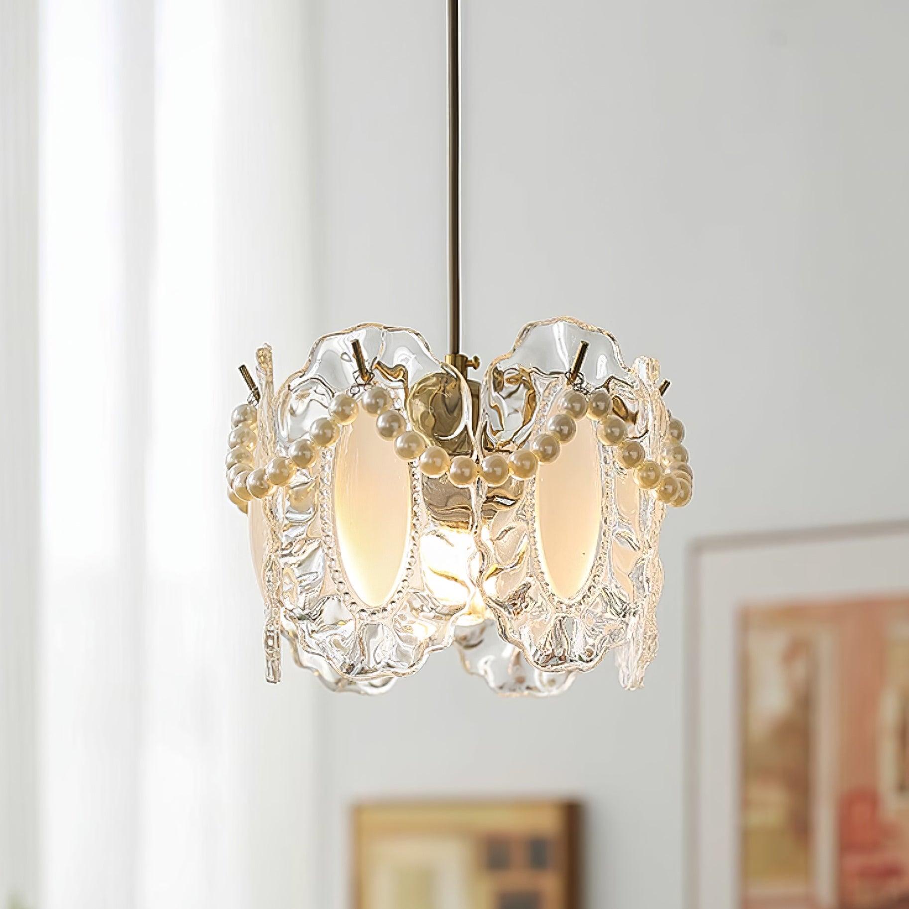 Elysia Lampe Suspension Abat-jour en Verre