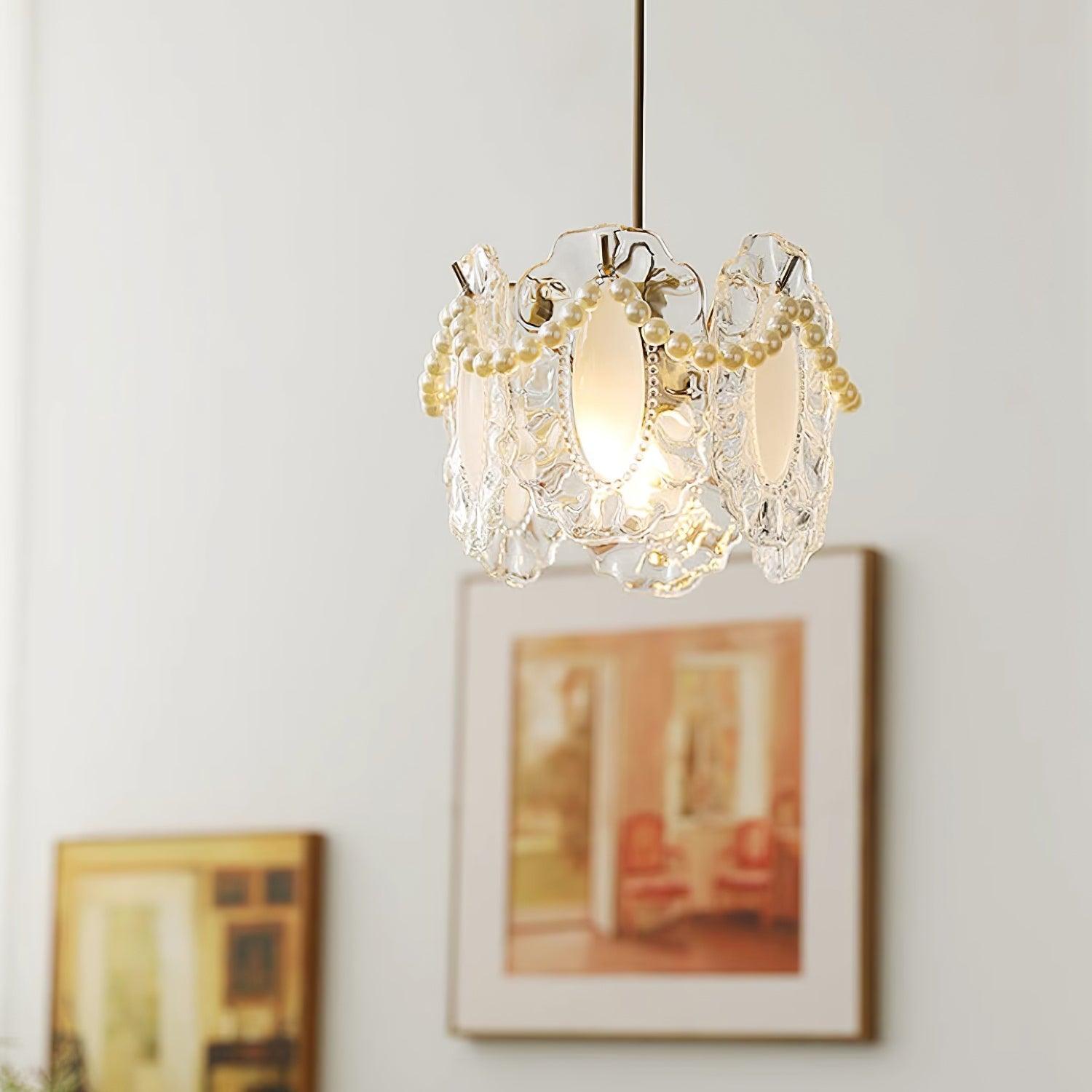 Elysia Lampe Suspension Abat-jour en Verre