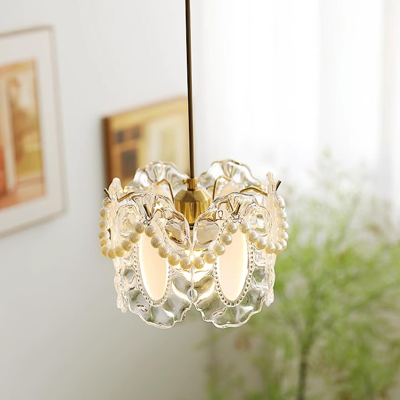 Elysia Lampe Suspension Abat-jour en Verre