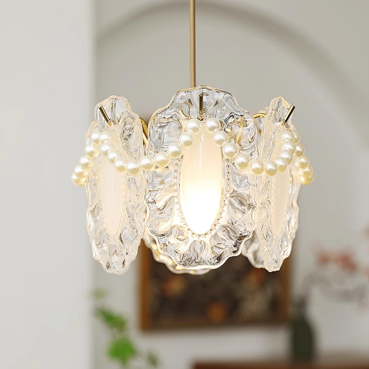 Elysia Lampe Suspension Abat-jour en Verre