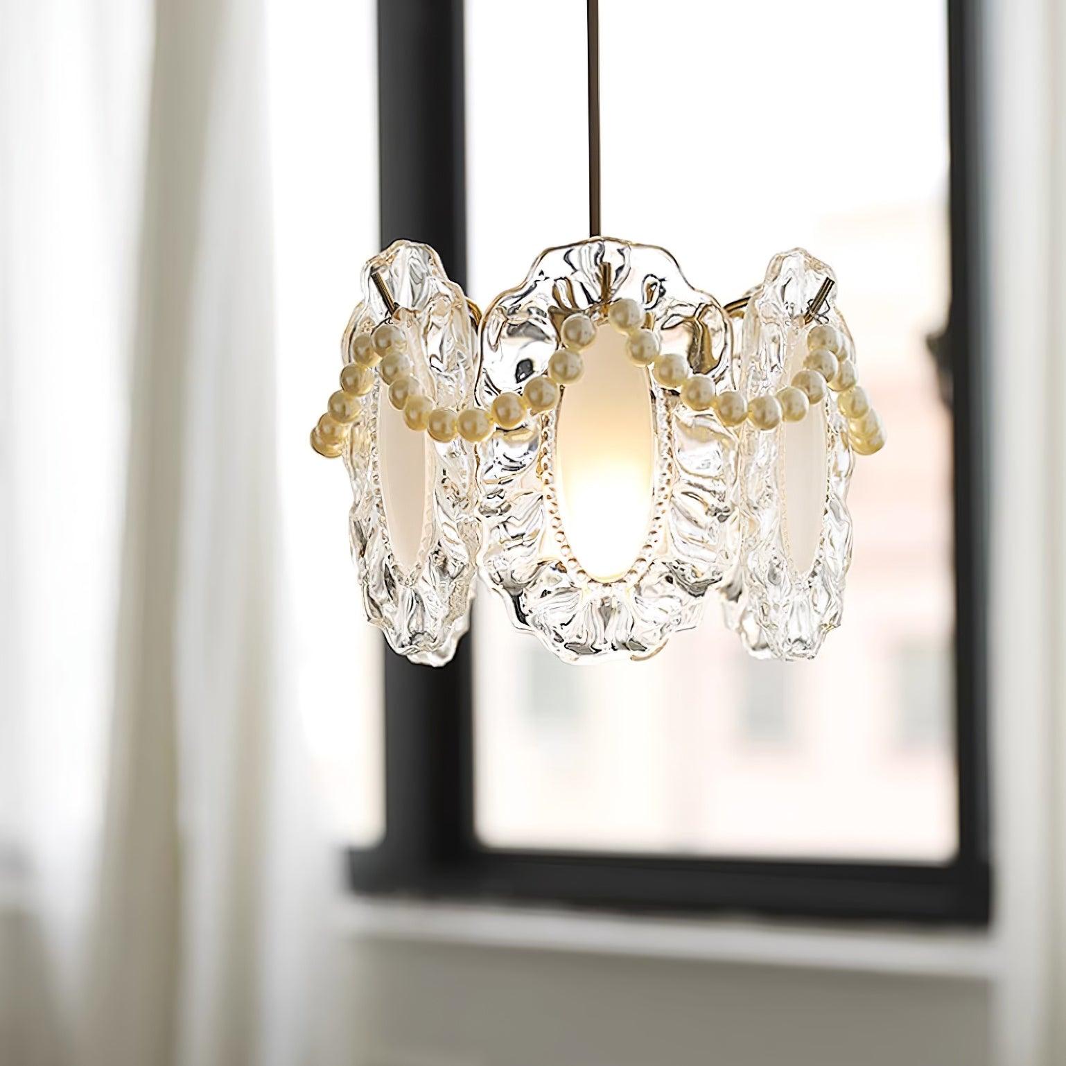 Elysia Lampe Suspension Abat-jour en Verre