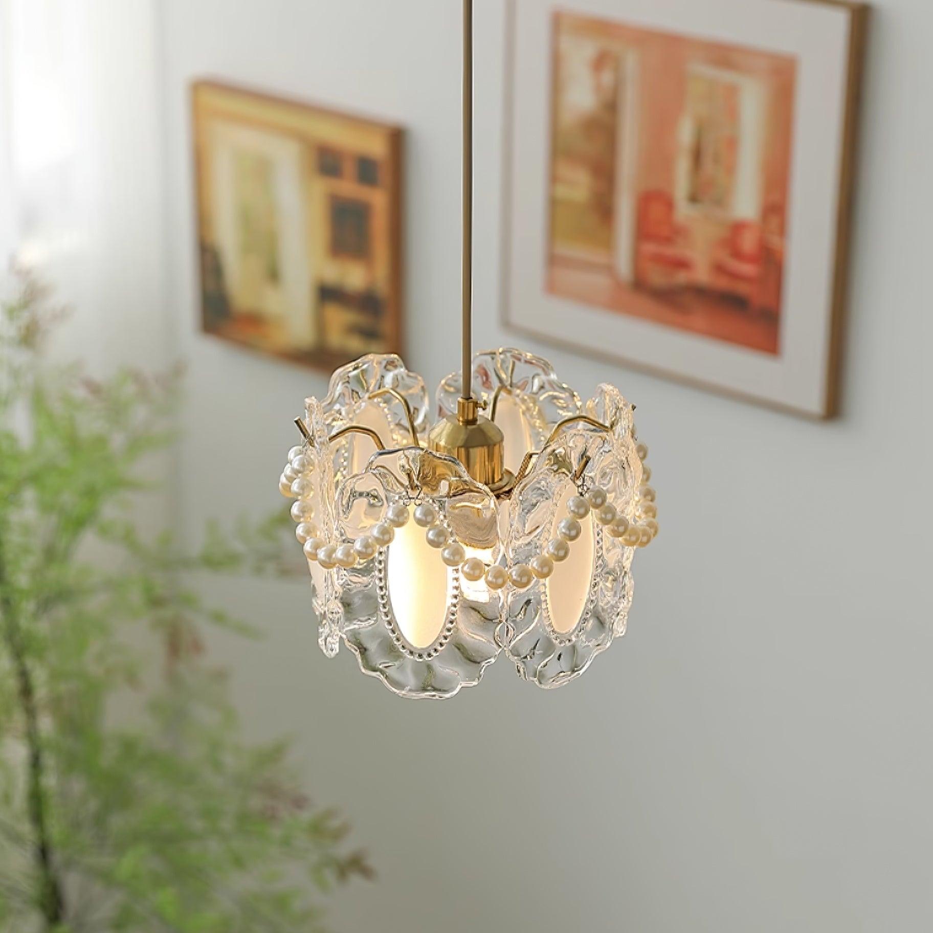 Elysia Lampe Suspension Abat-jour en Verre