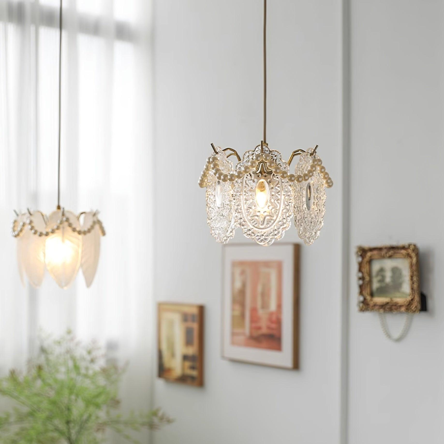 Elysia Lampe Suspension Abat-jour en Verre