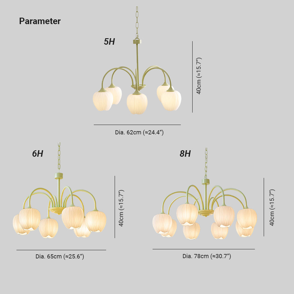 Tulip Lustres Rafraîchissants en Verre