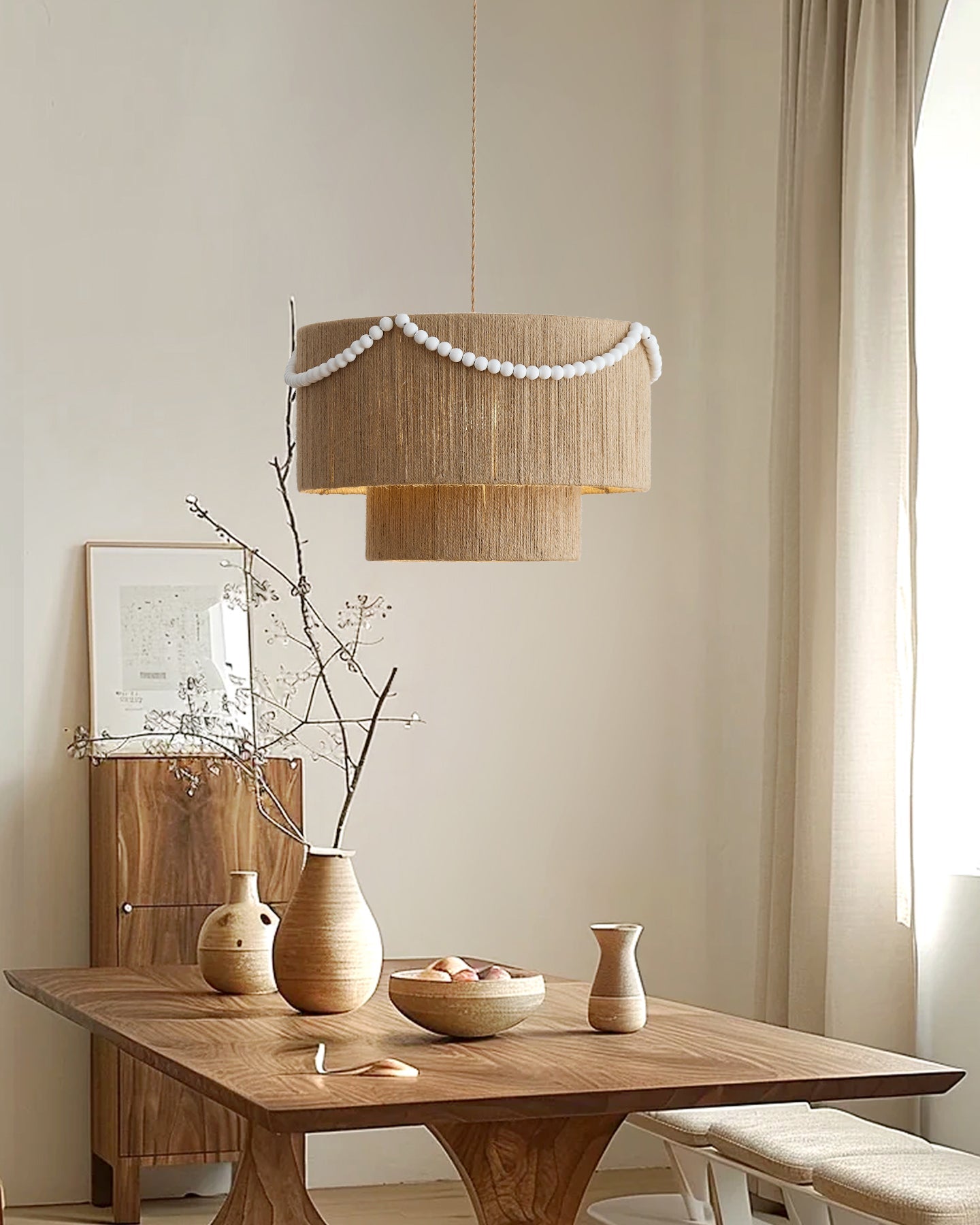 Raffine Suspension Moderne en Bois