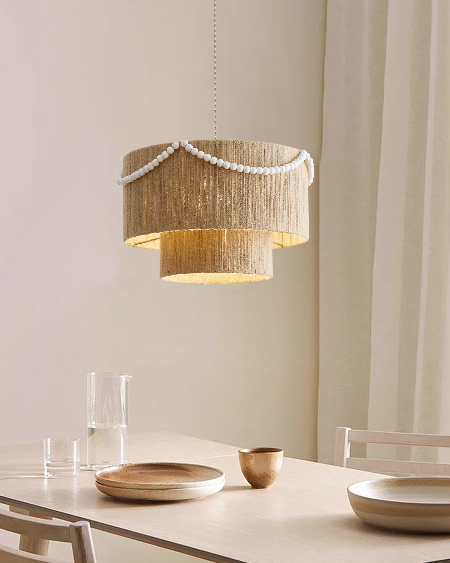 Raffine Suspension Moderne en Bois