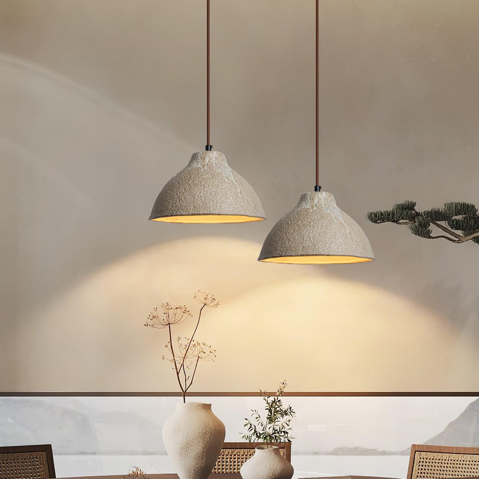 Zandora Suspension Rétro en Céramique et Bois