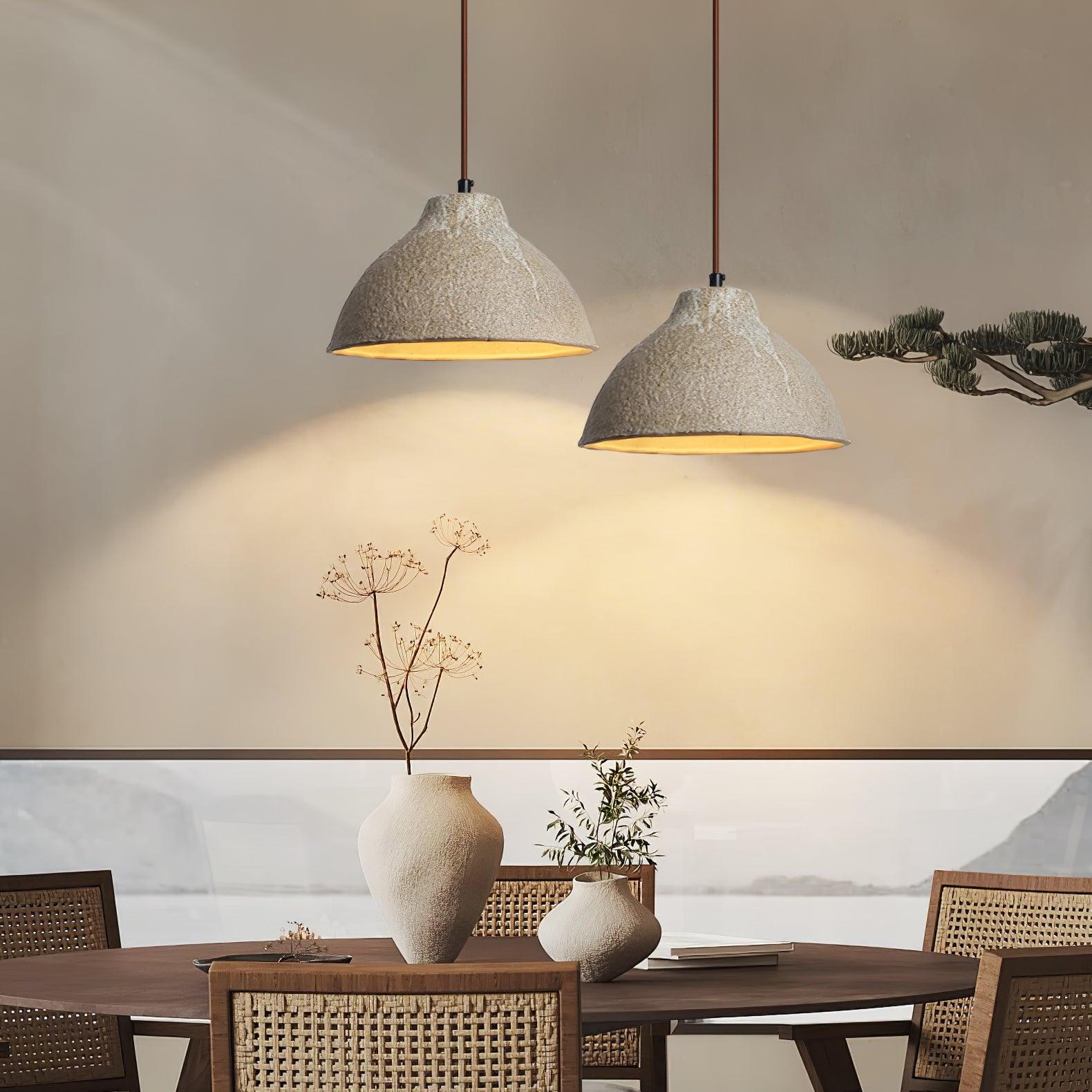 Zandora Suspension Rétro en Céramique et Bois