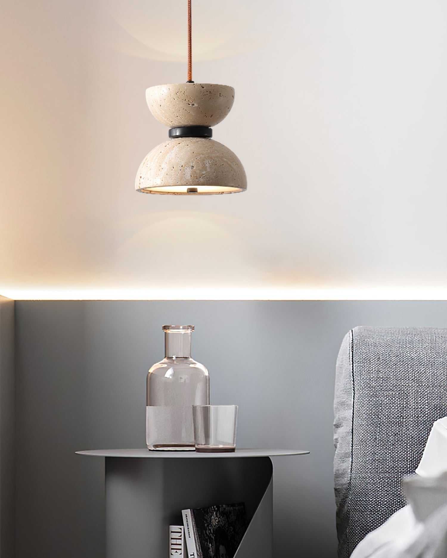 Tersus Suspension Hourglass en Travertin
