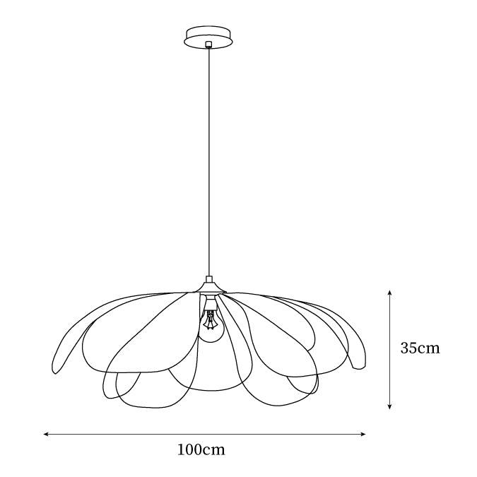 Eloria Lustra Lampe Suspendue Rattan Forme Pétale Élégante
