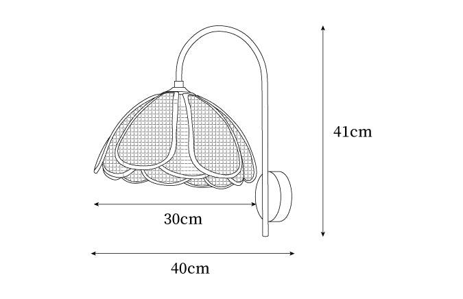 Edria Lustra Applique Murale Rattan Forme Pétale Élégante