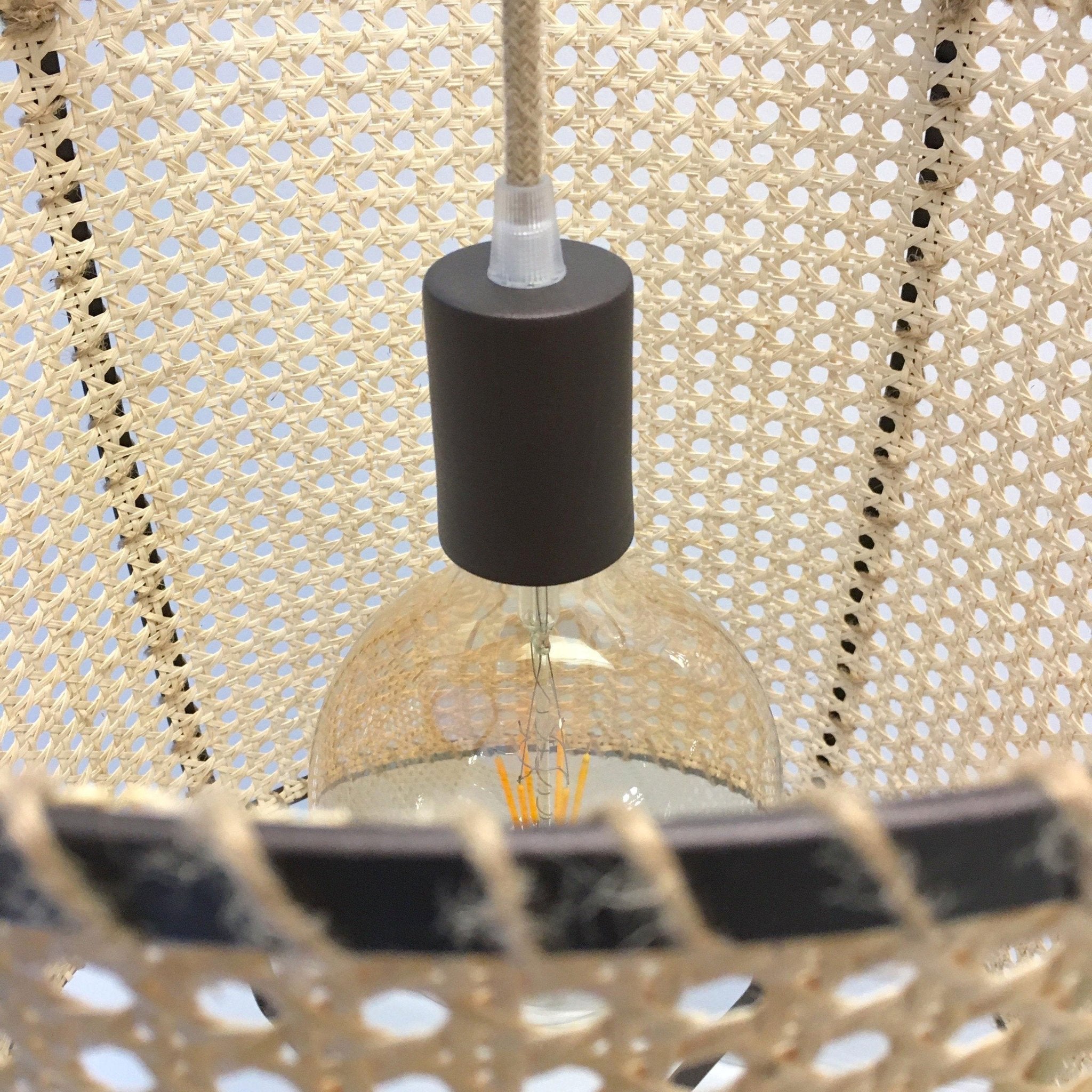 Solara PeSuspension Cadre en Rotin Canné Industriel