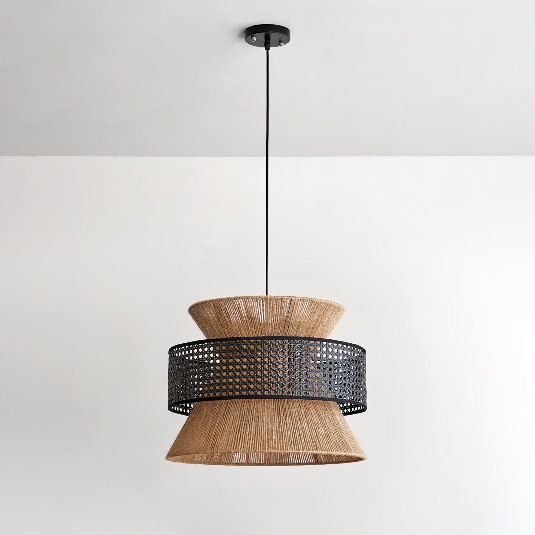 Ophelia Lustra Lampe Suspendue Rattan Tissé Élégante