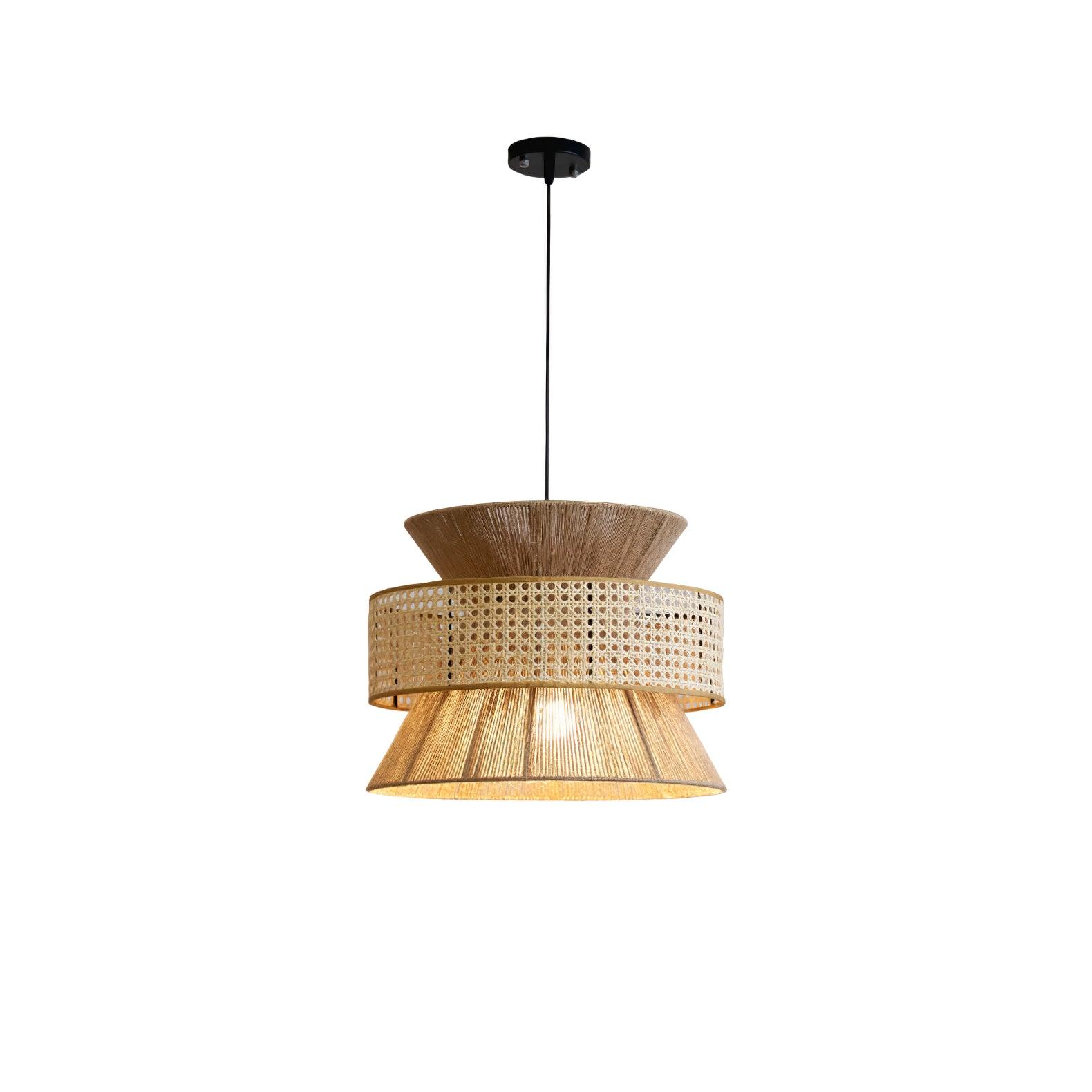 Ophelia Lustra Lampe Suspendue Rattan Tissé Élégante
