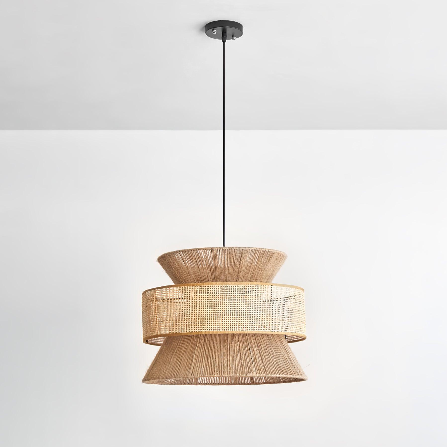 Ophelia Lustra Lampe Suspendue Rattan Tissé Élégante