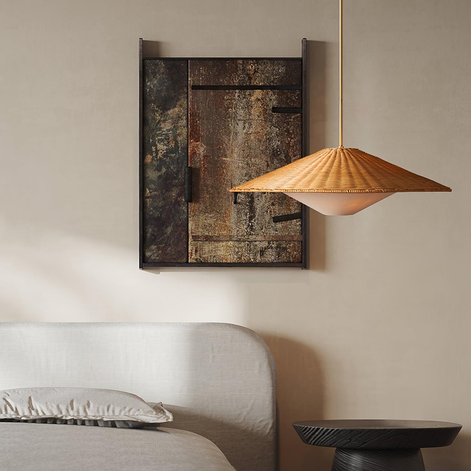 Elysiave Rotin Minimaliste Pendentif Lumière