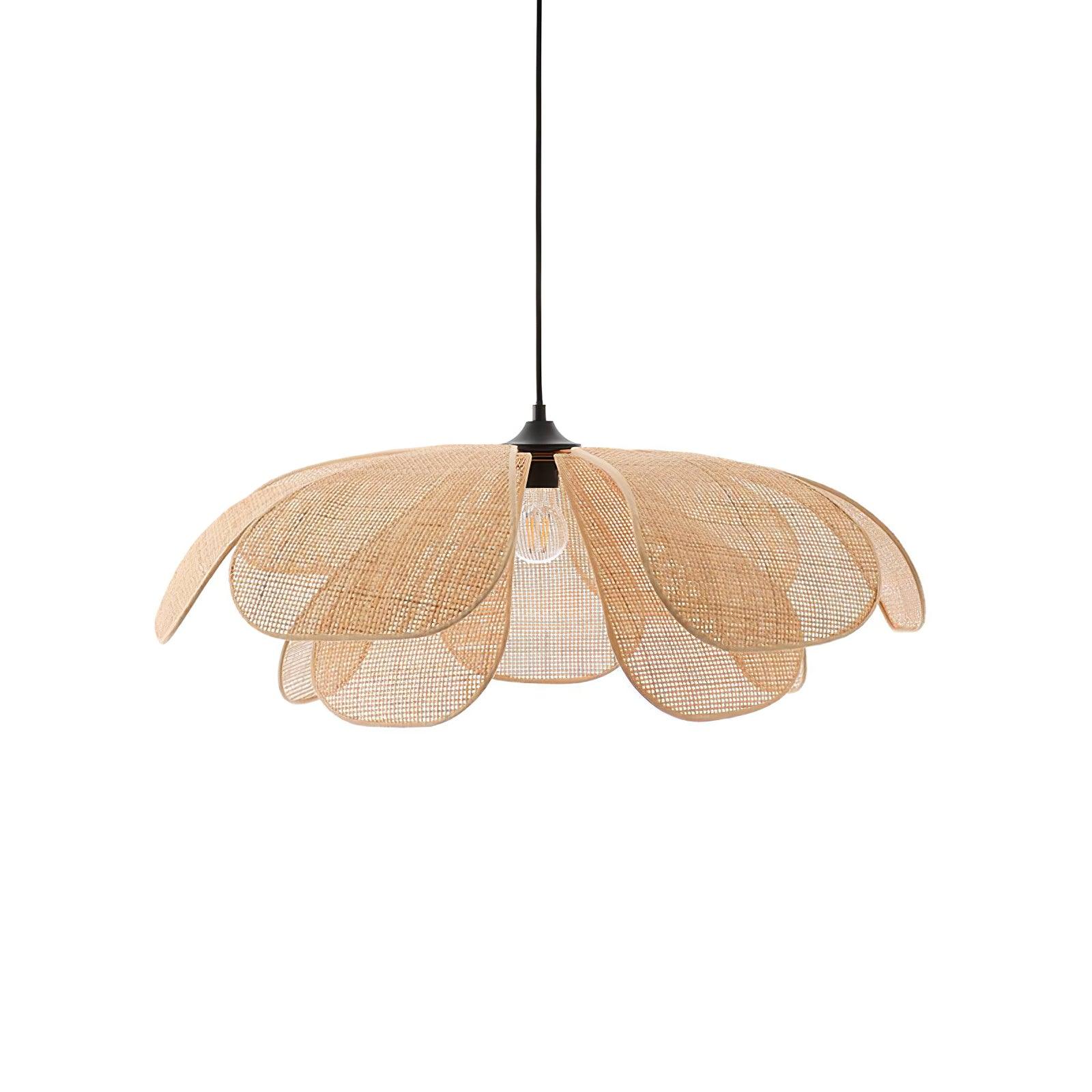 Petaral Suspension Lampe Rétro en Rattan