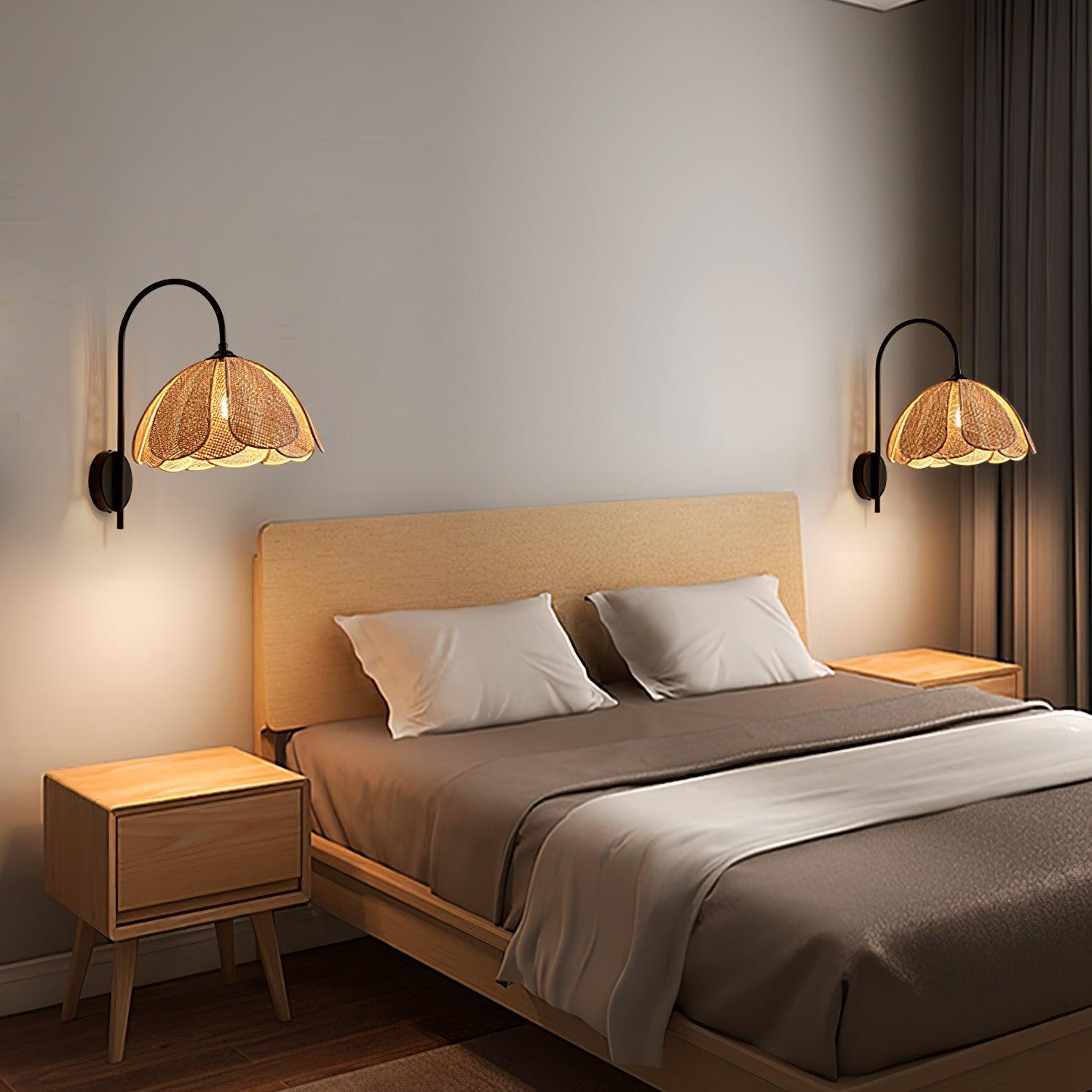 Zevelia Applique Murale Rattan Pétale Naturel Élégance