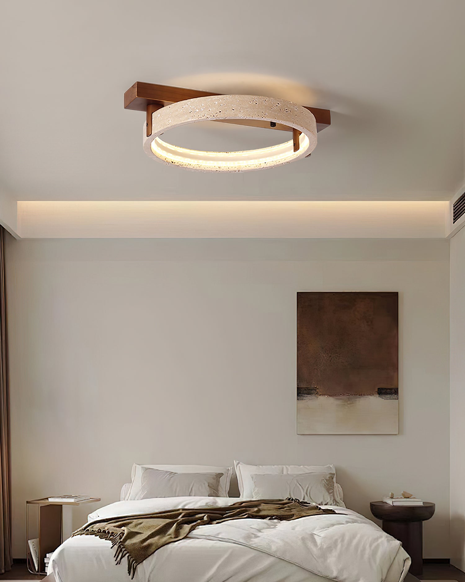 Ritta Lampe Plafonnier Travertin Naturel