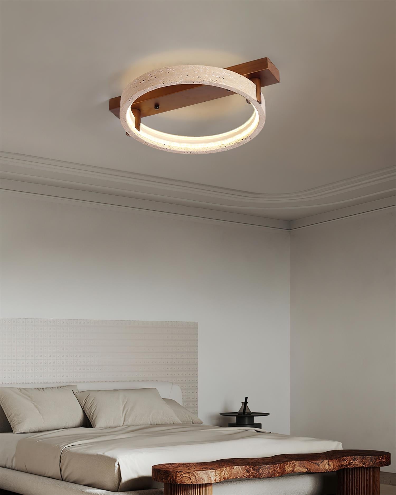 Ritta Lampe Plafonnier Travertin Naturel