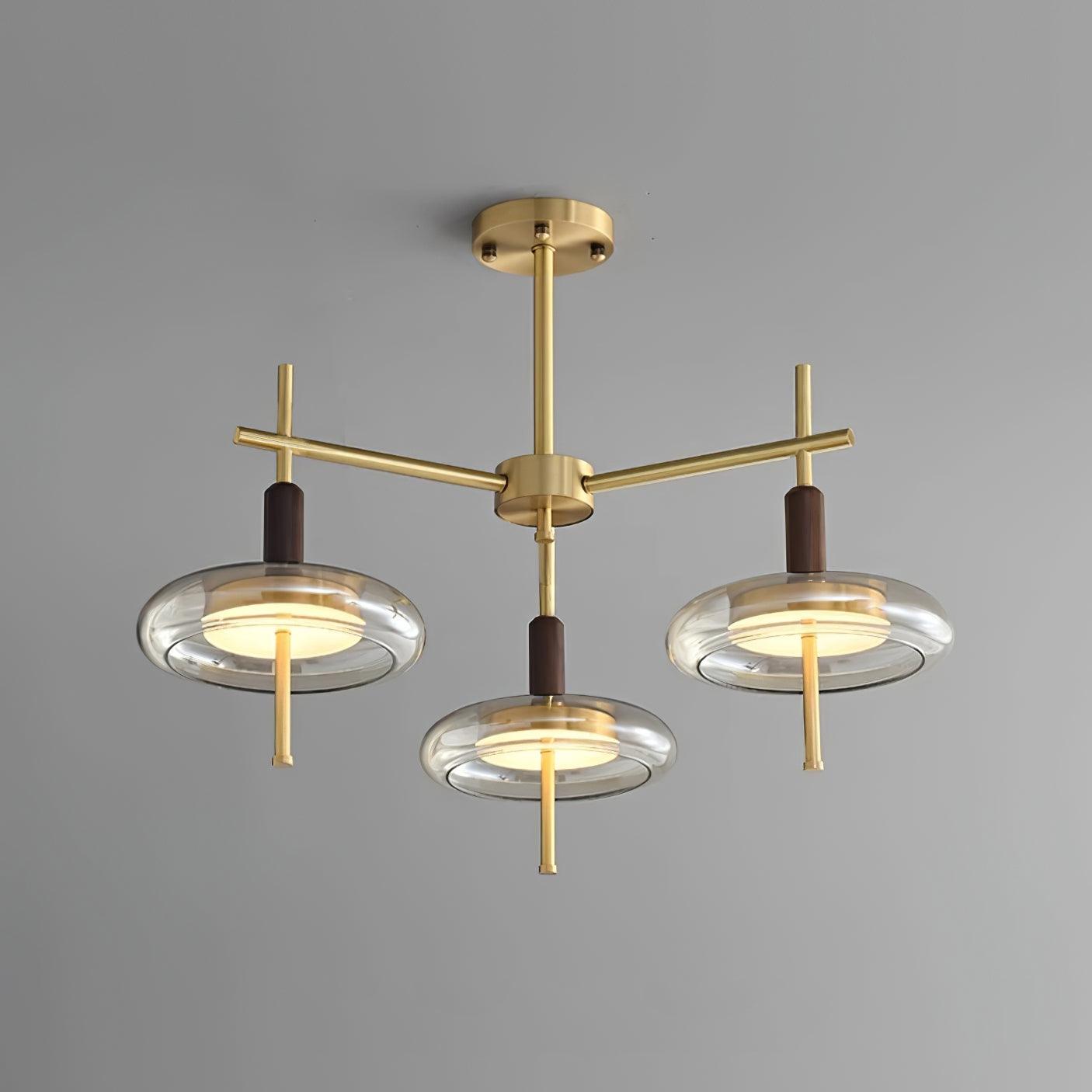 Redondo Lustre Laiton Verre LED