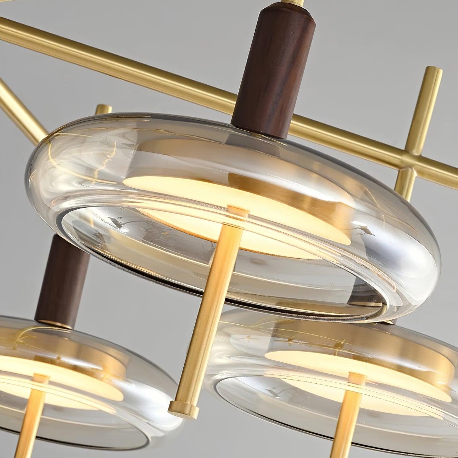 Redondo Lustra Lustre Laiton Verre LED Moderne