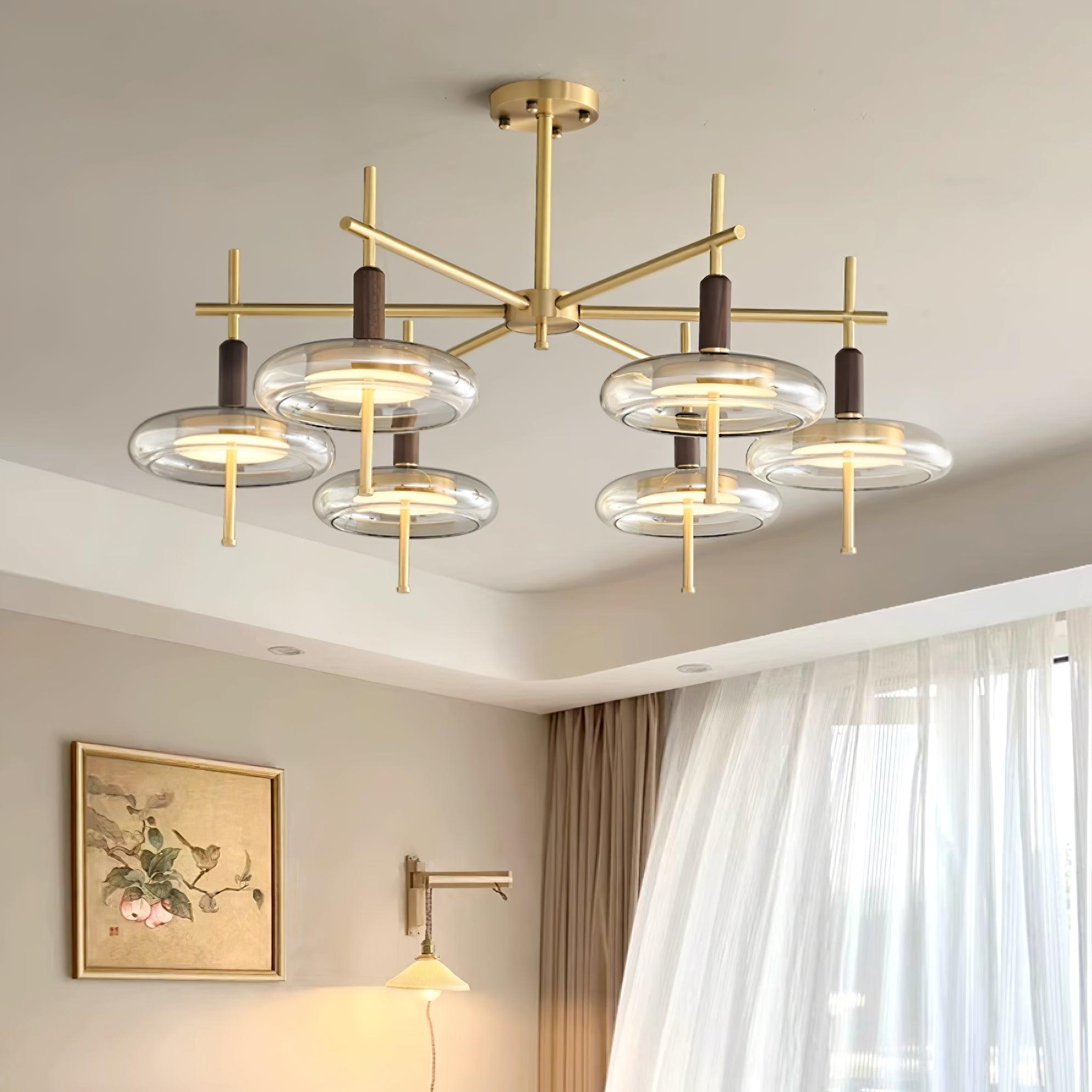 Redondo Lustre Laiton Verre LED