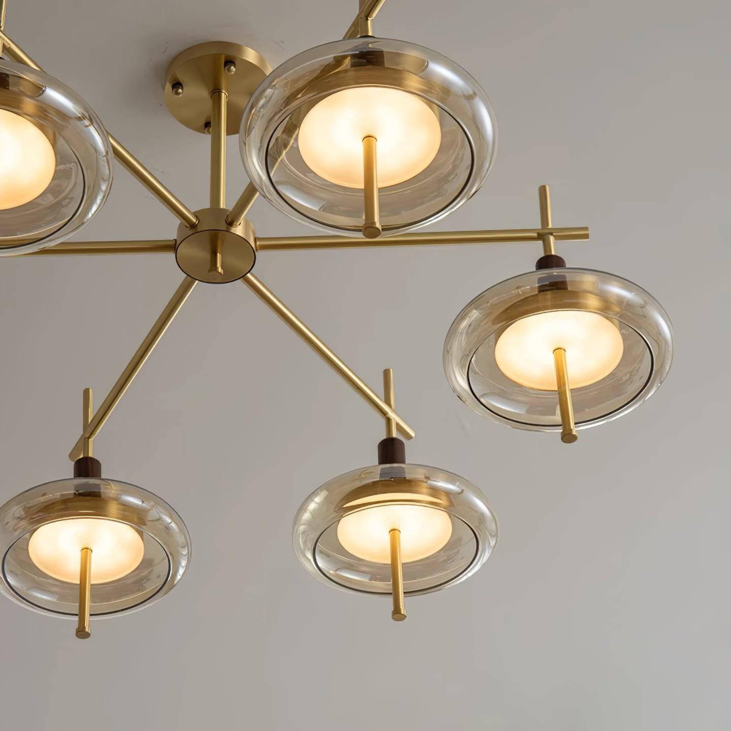 Redondo Lustre Laiton Verre LED