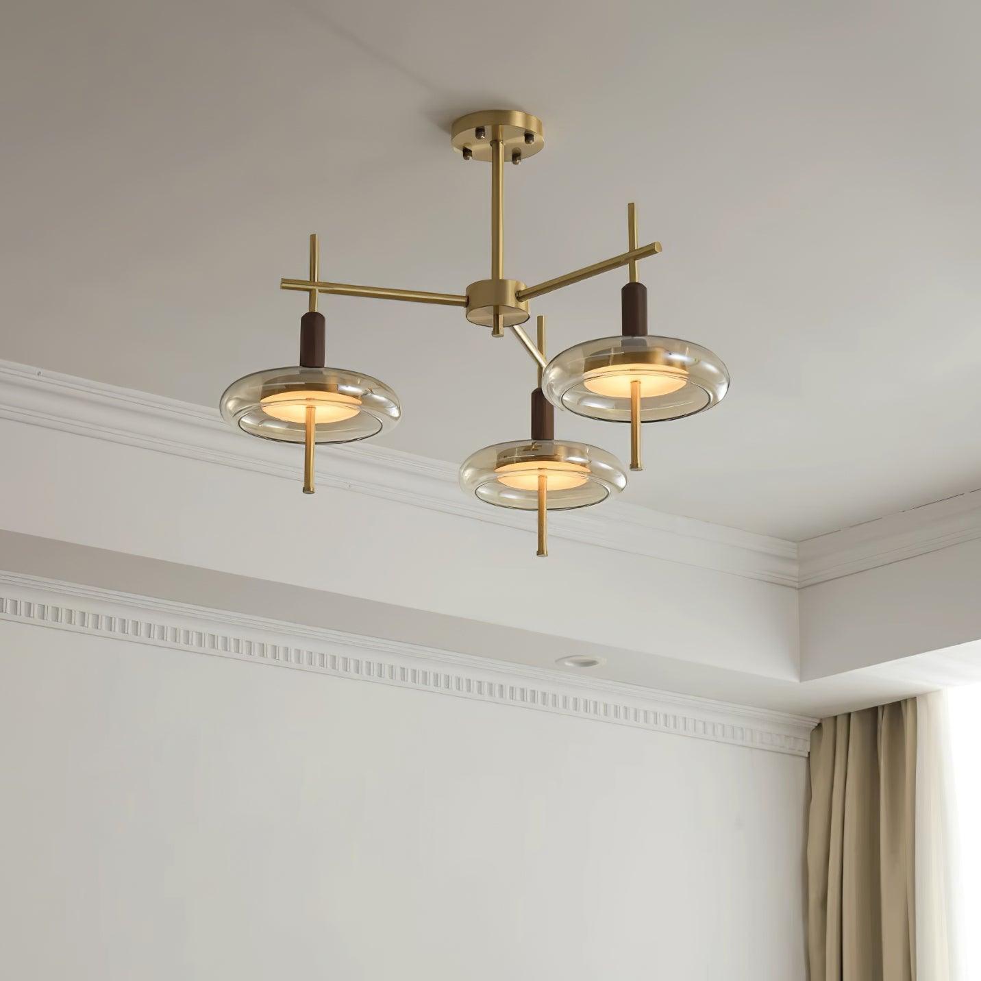 Redondo Lustre Laiton Verre LED