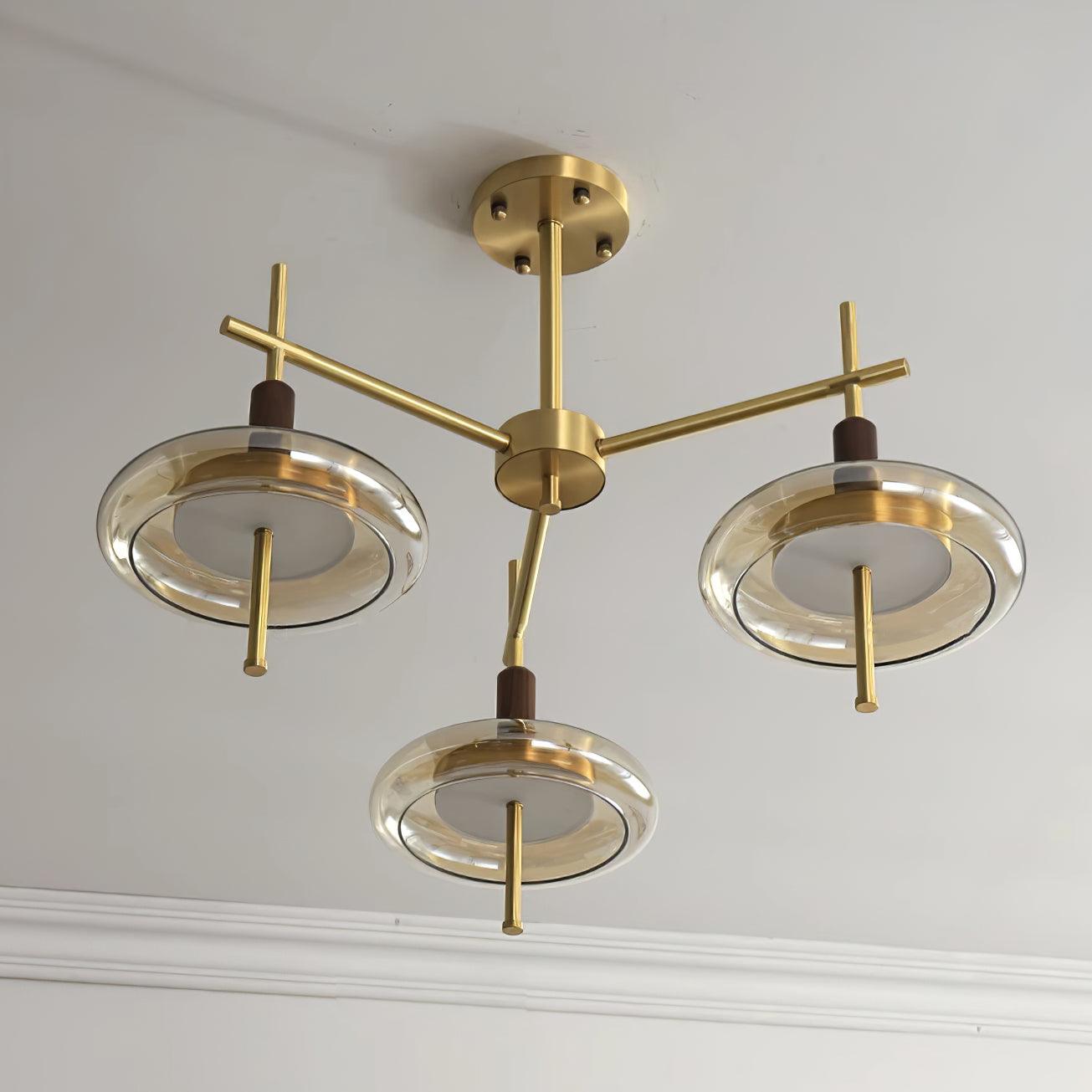 Redondo Lustre Laiton Verre LED