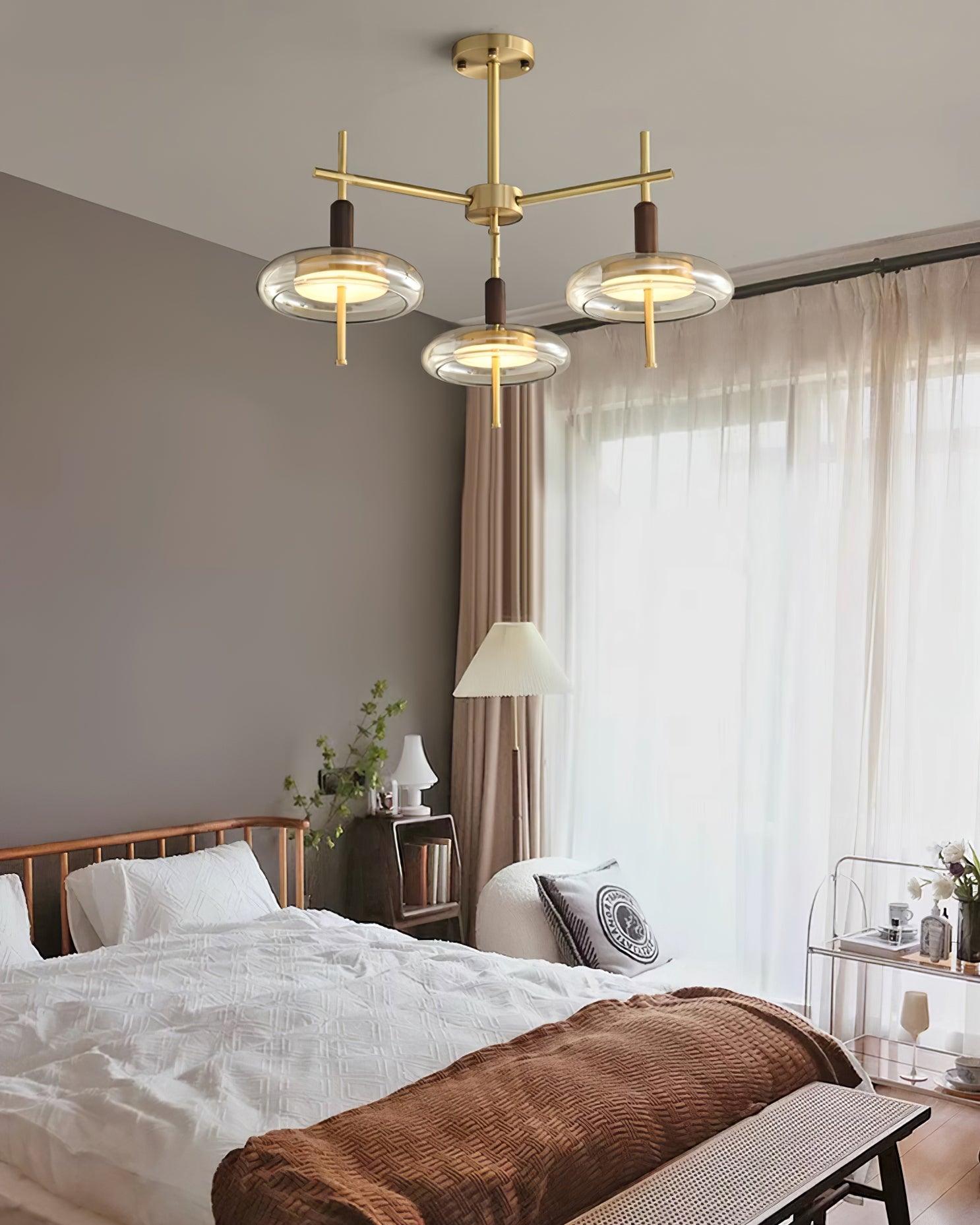Redondo Lustra Lustre Laiton Verre LED Moderne