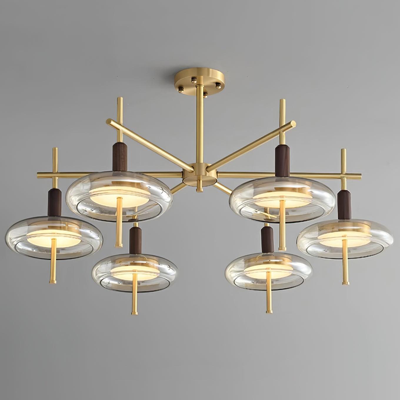 Redondo Lustre Laiton Verre LED