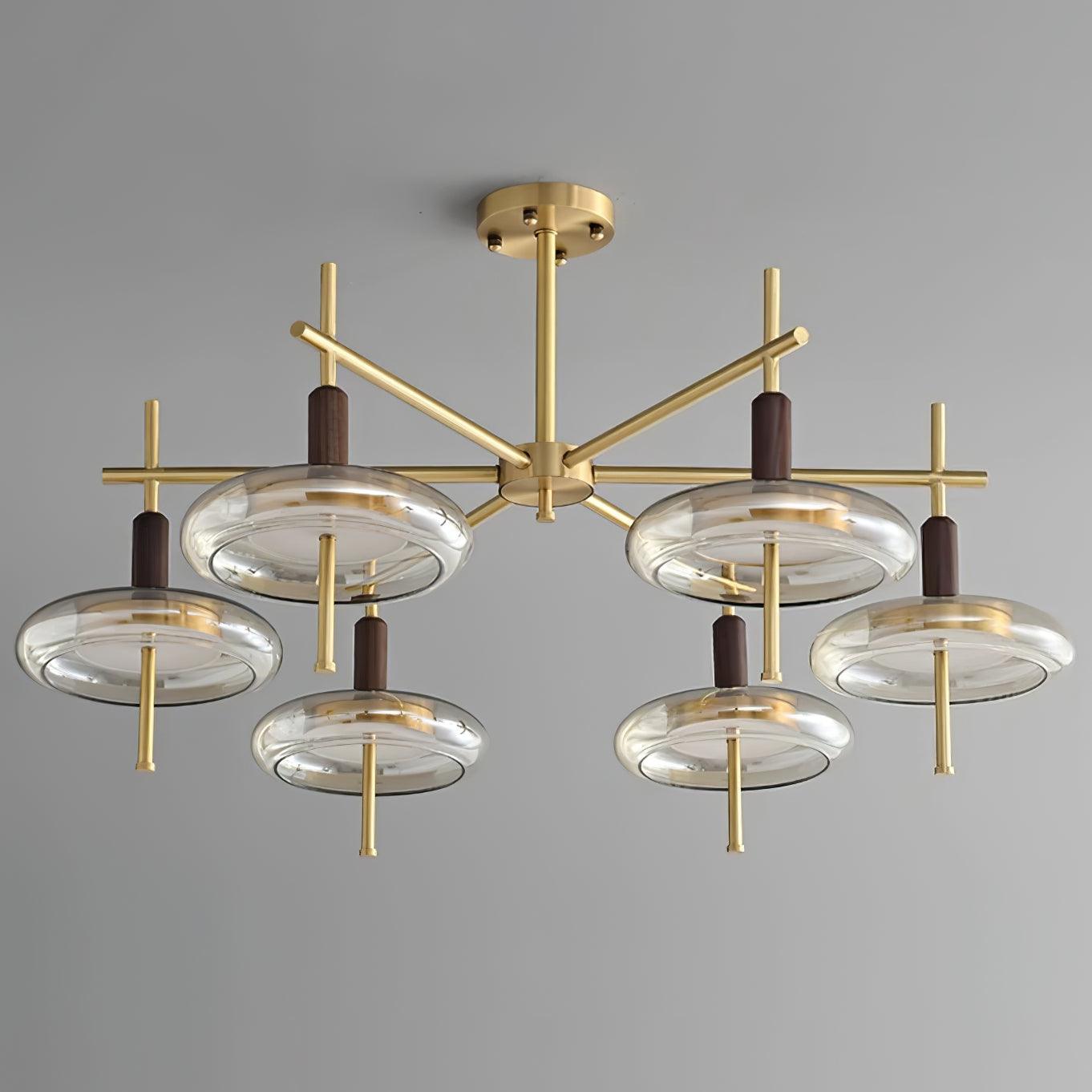 Redondo Lustra Lustre Laiton Verre LED Moderne