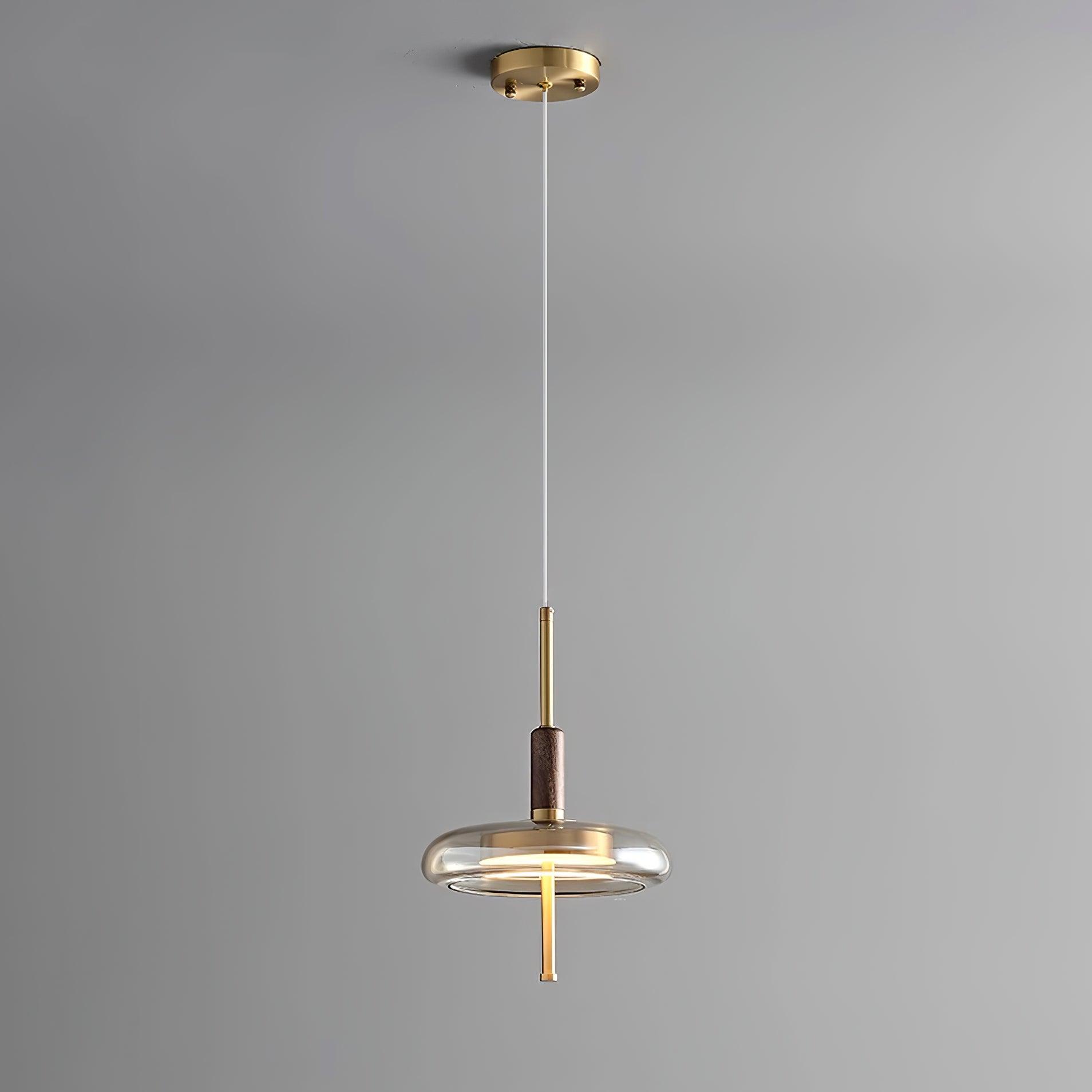 Redondo Suspension en Verre LED Halo à Disque