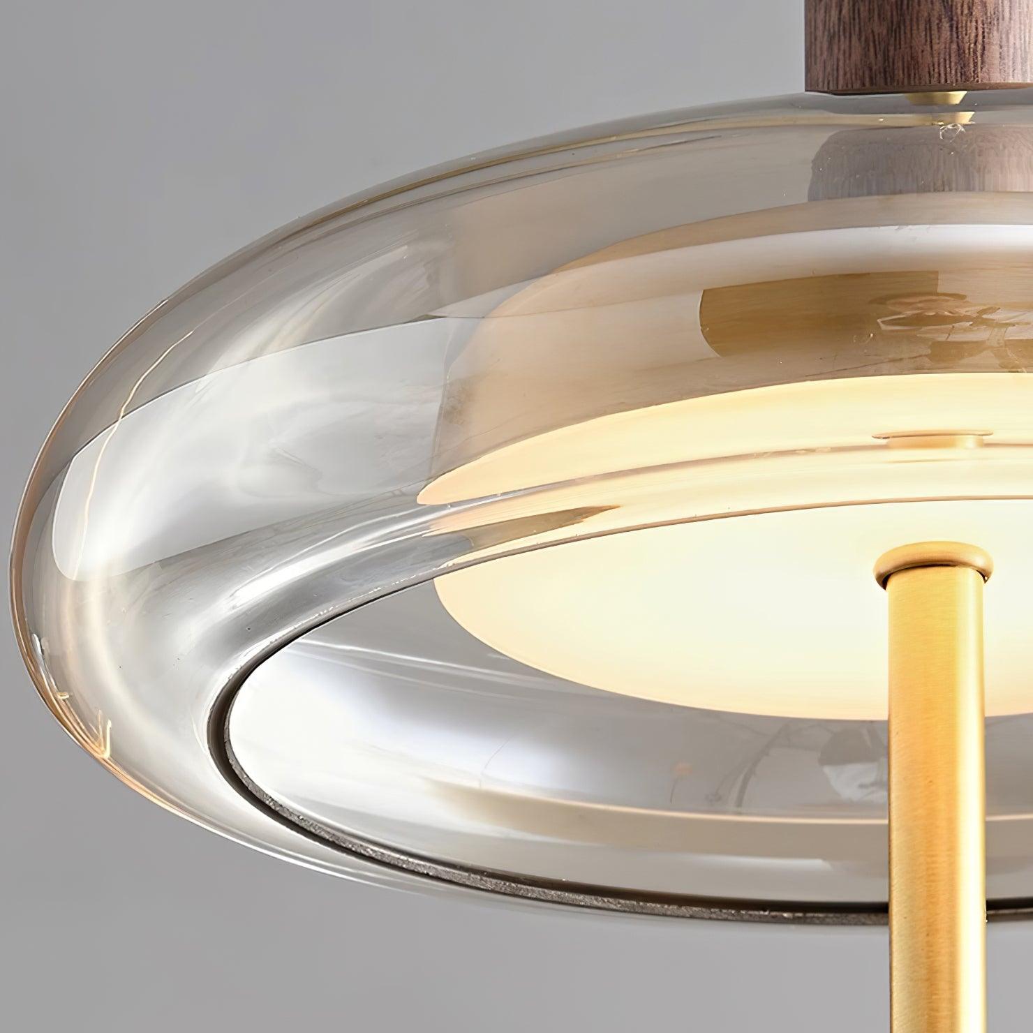 Redondo Suspension en Verre LED Halo à Disque