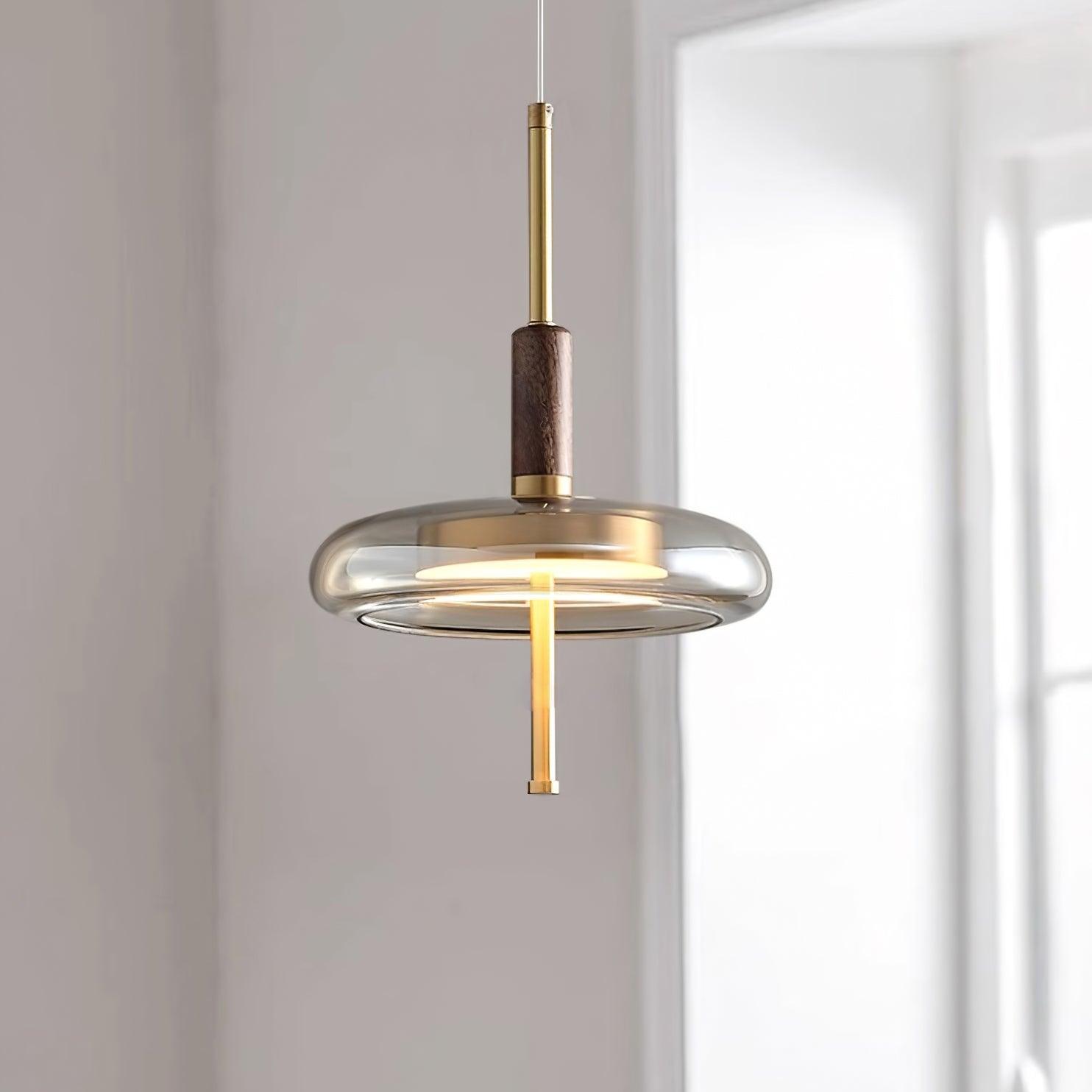 Redondo Suspension en Verre LED Halo à Disque