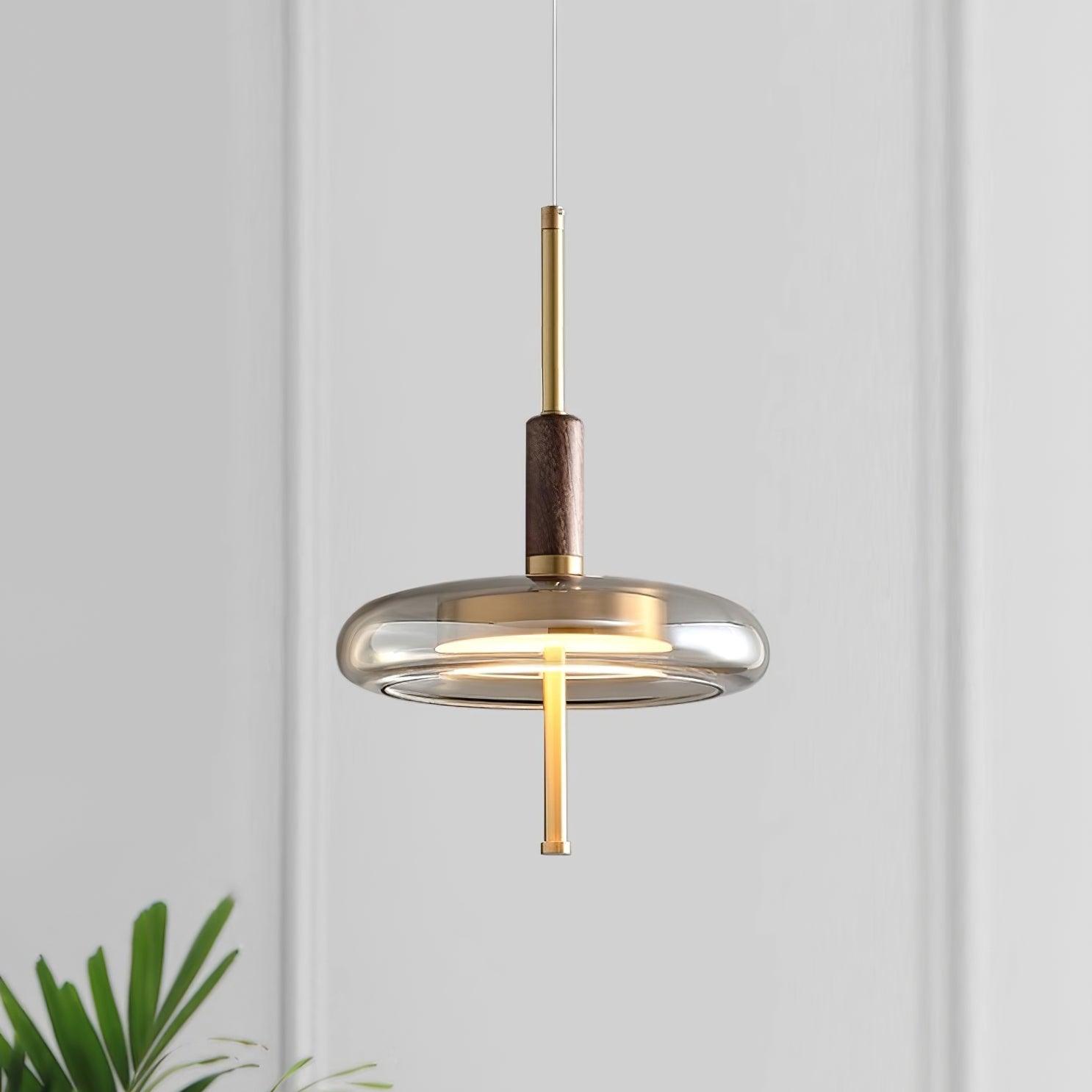 Redondo Suspension en Verre LED Halo à Disque