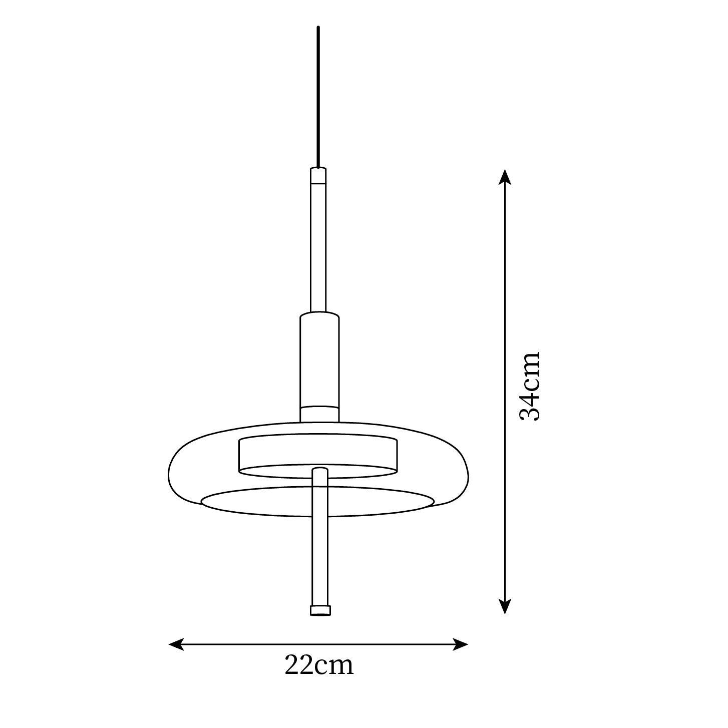 Redondo Suspension en Verre LED Halo à Disque