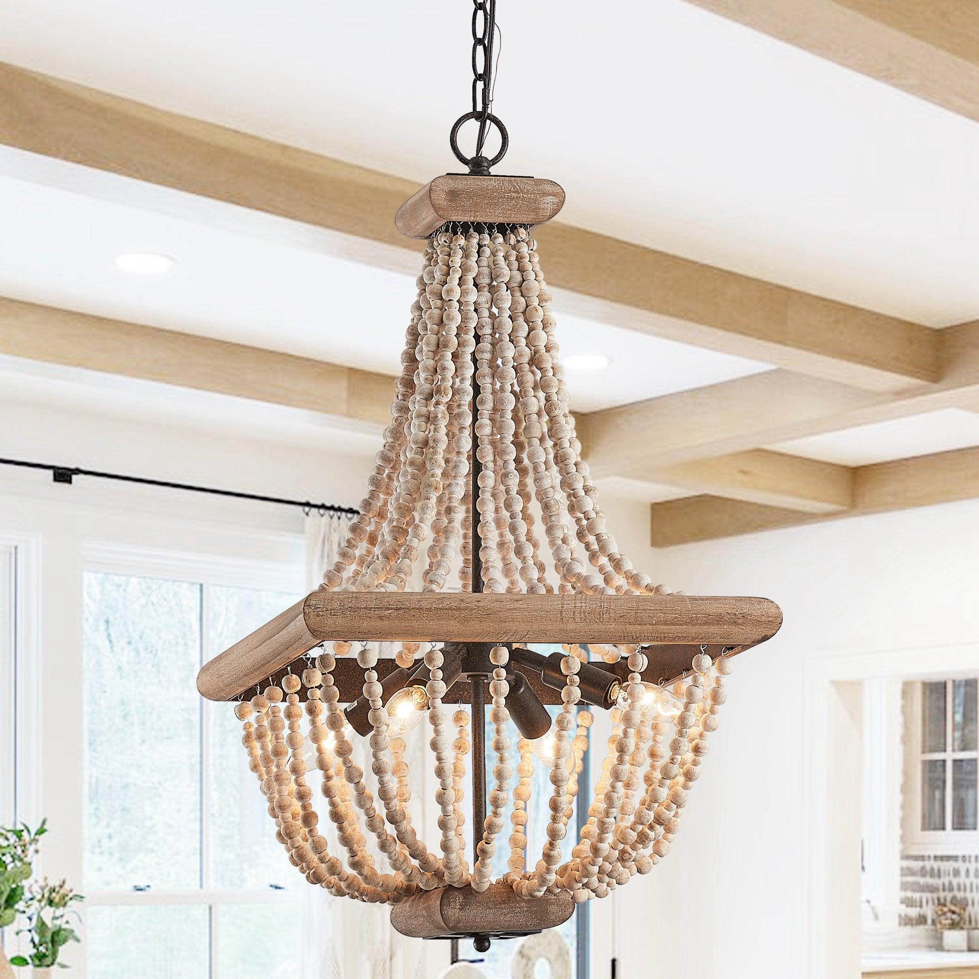 Aursorir Lustre Postmoderne Luxe Bois Métal