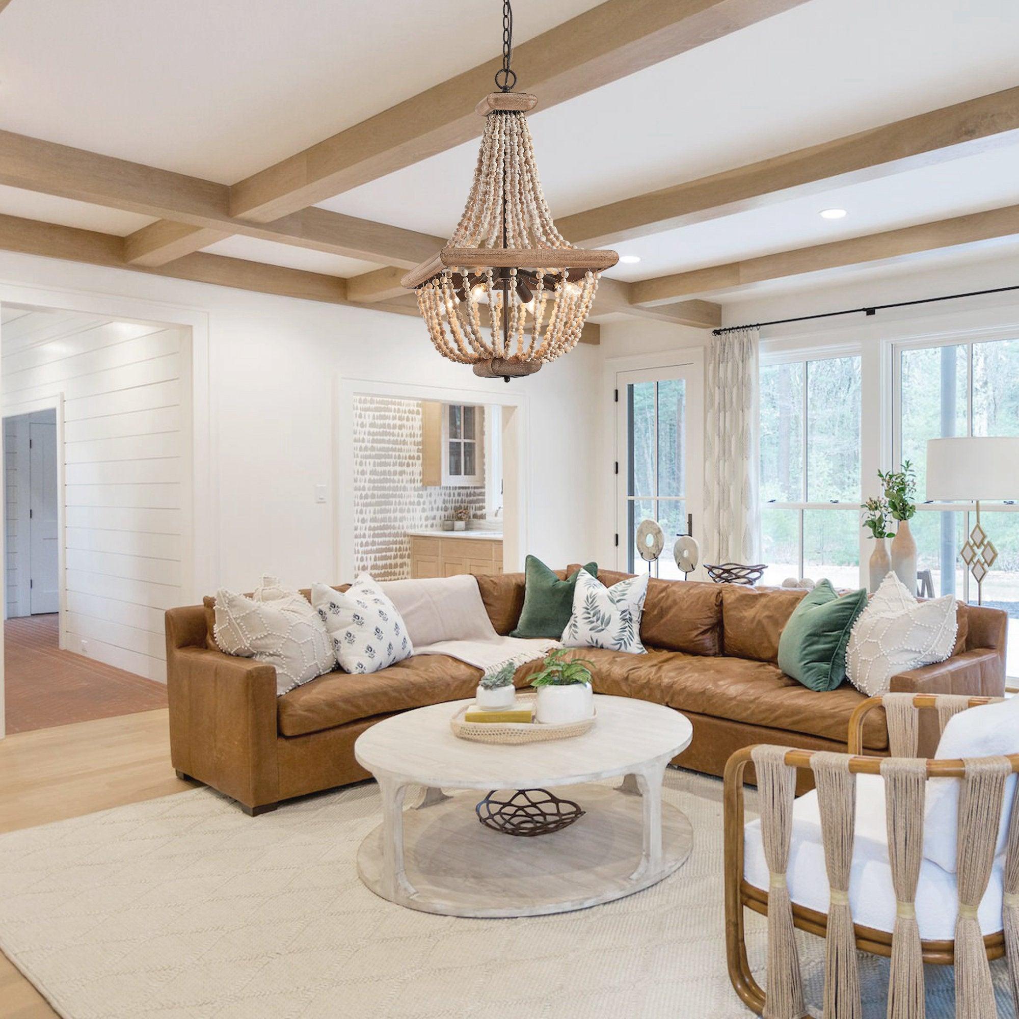 Aursorir Lustre Postmoderne Luxe Bois Métal