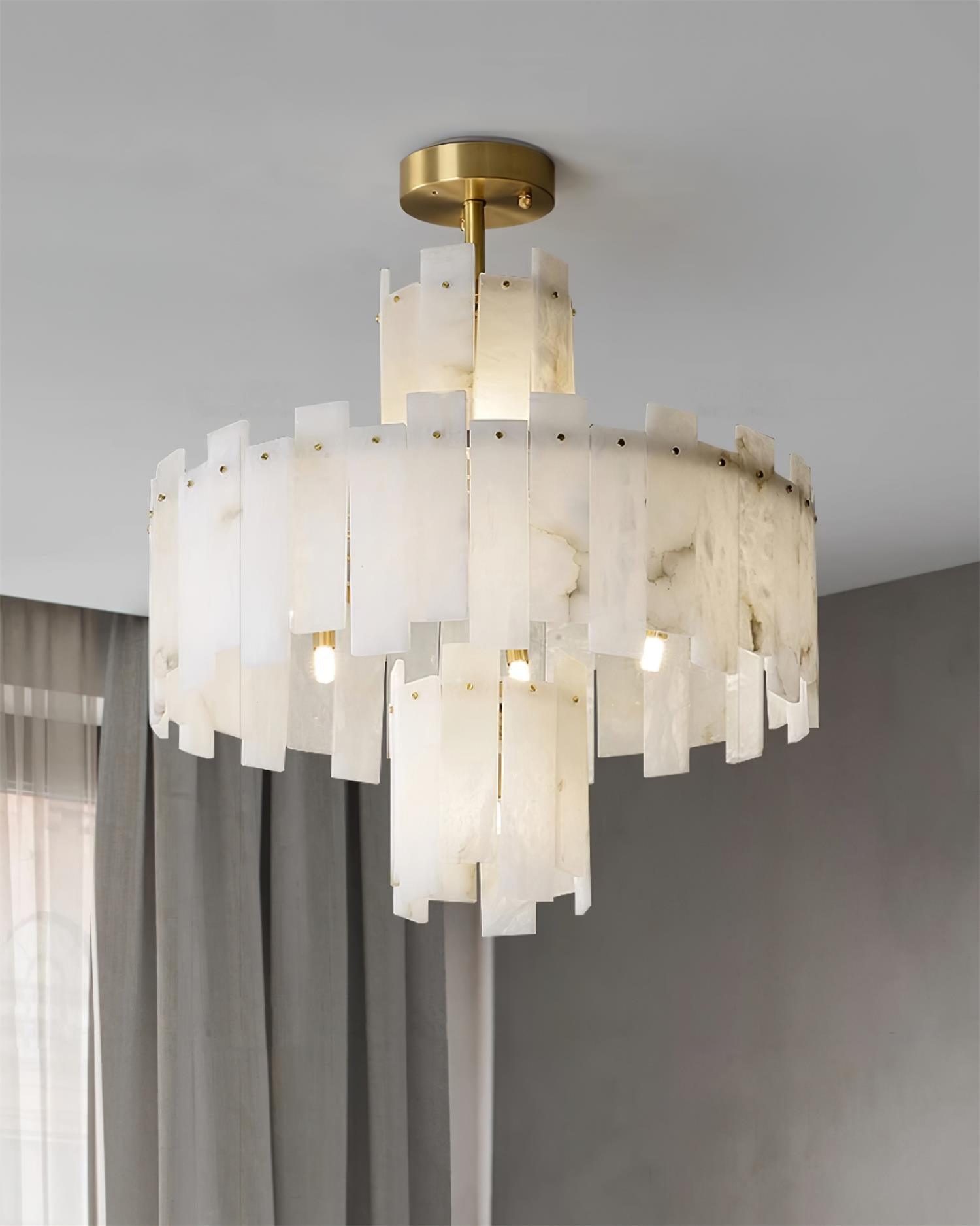 Soraya Lustre Moderne en Albâtre
