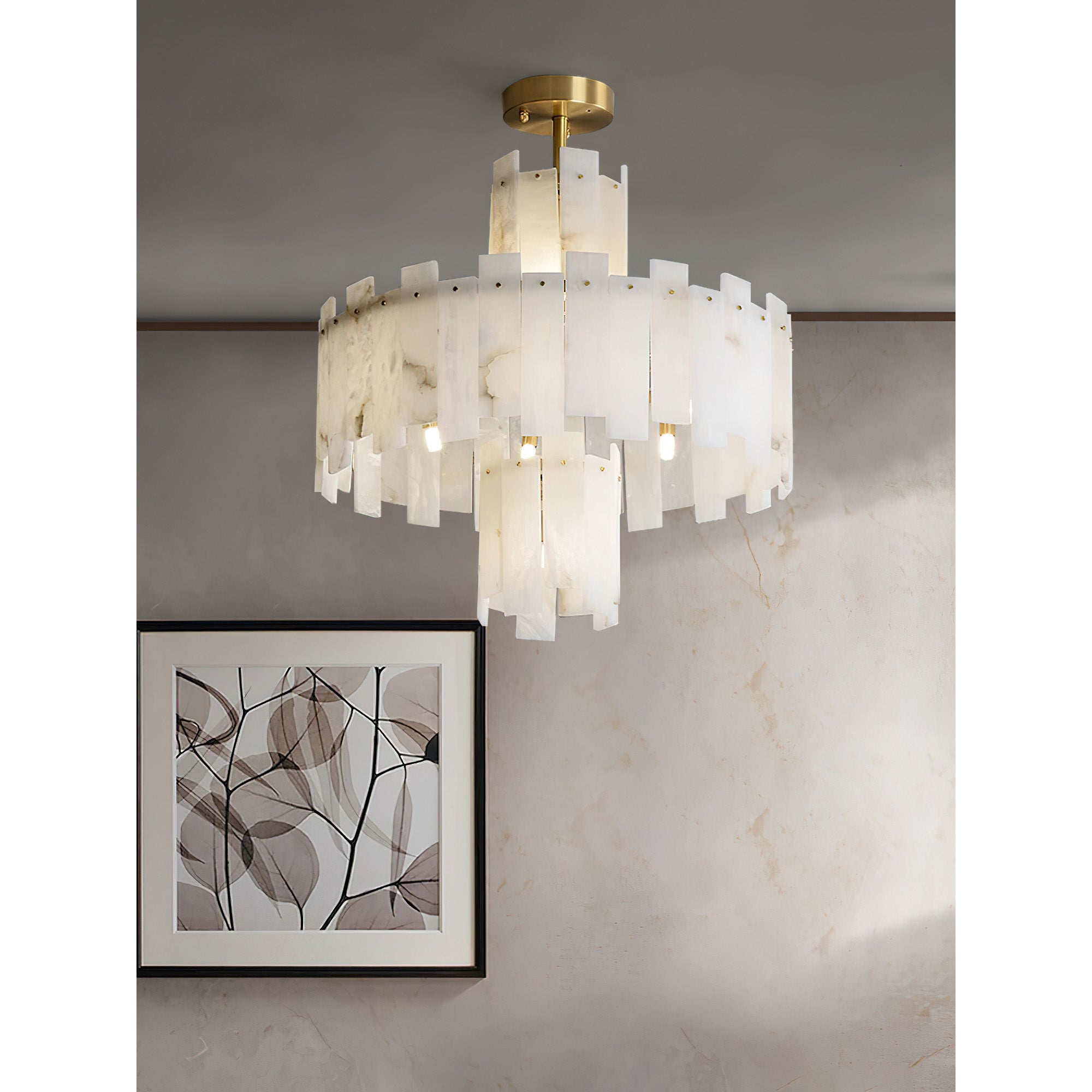 Zosolia Lustre Postmoderne Luxe Laiton Alabastre