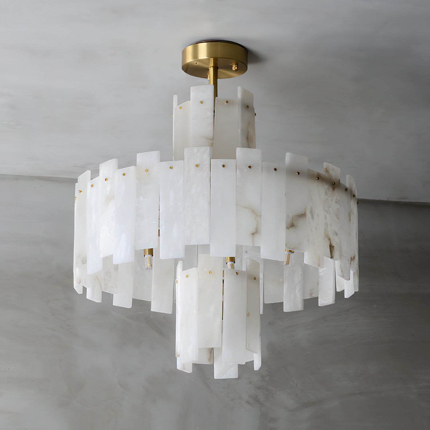Zosolia Lustre Postmoderne Luxe Laiton Alabastre