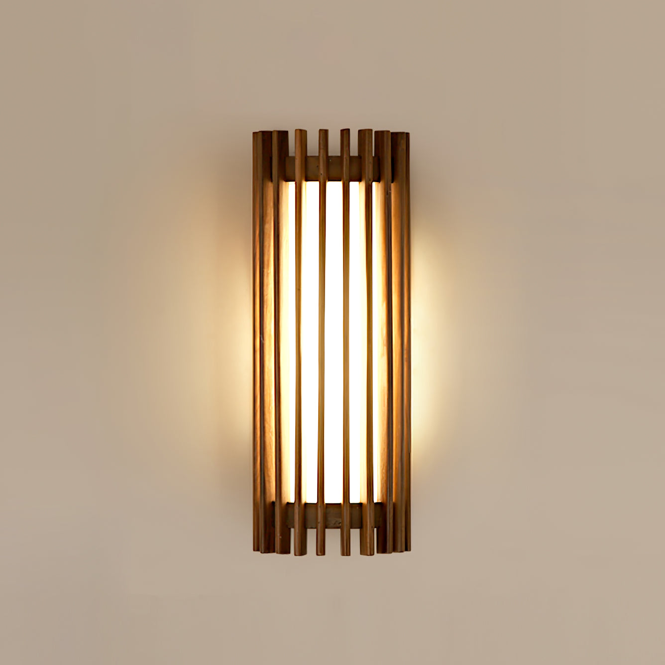 Veyno Lampe murale à lattes en bois