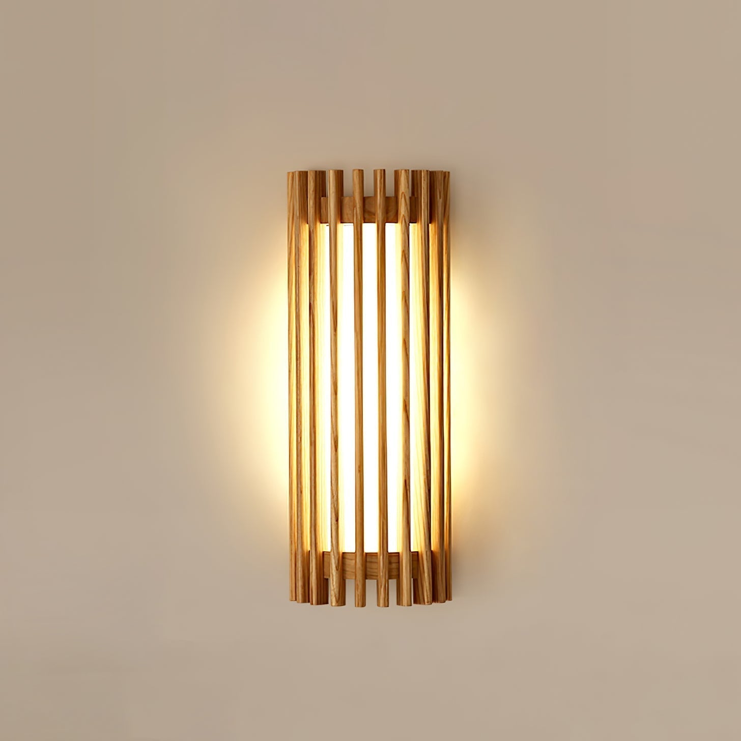 Veyno Lampe murale à lattes en bois