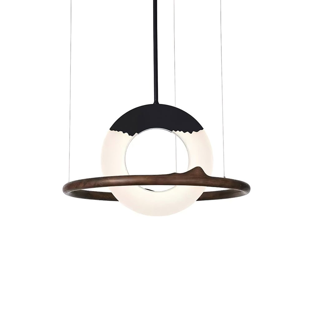 Mytalan Circulaire Acrylique Bois Pendentif Lumière
